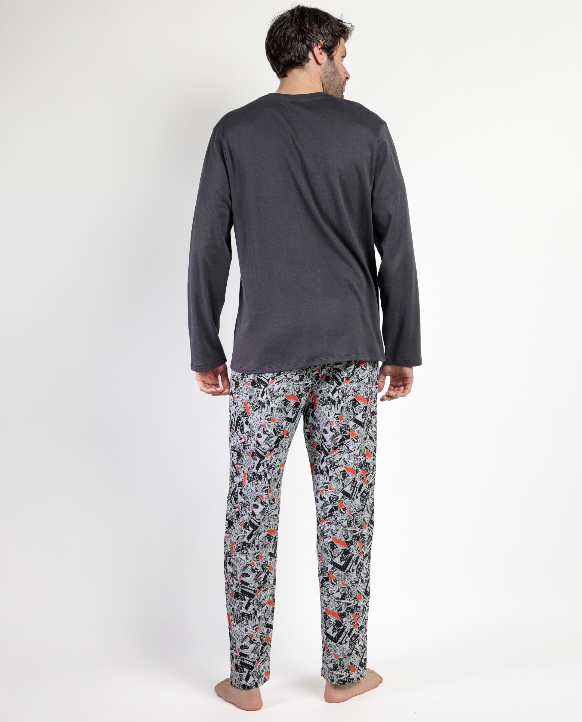 Pijama completo largo de hombre de punto de algodón - Disney - Gris oscuro Gris oscuro-2