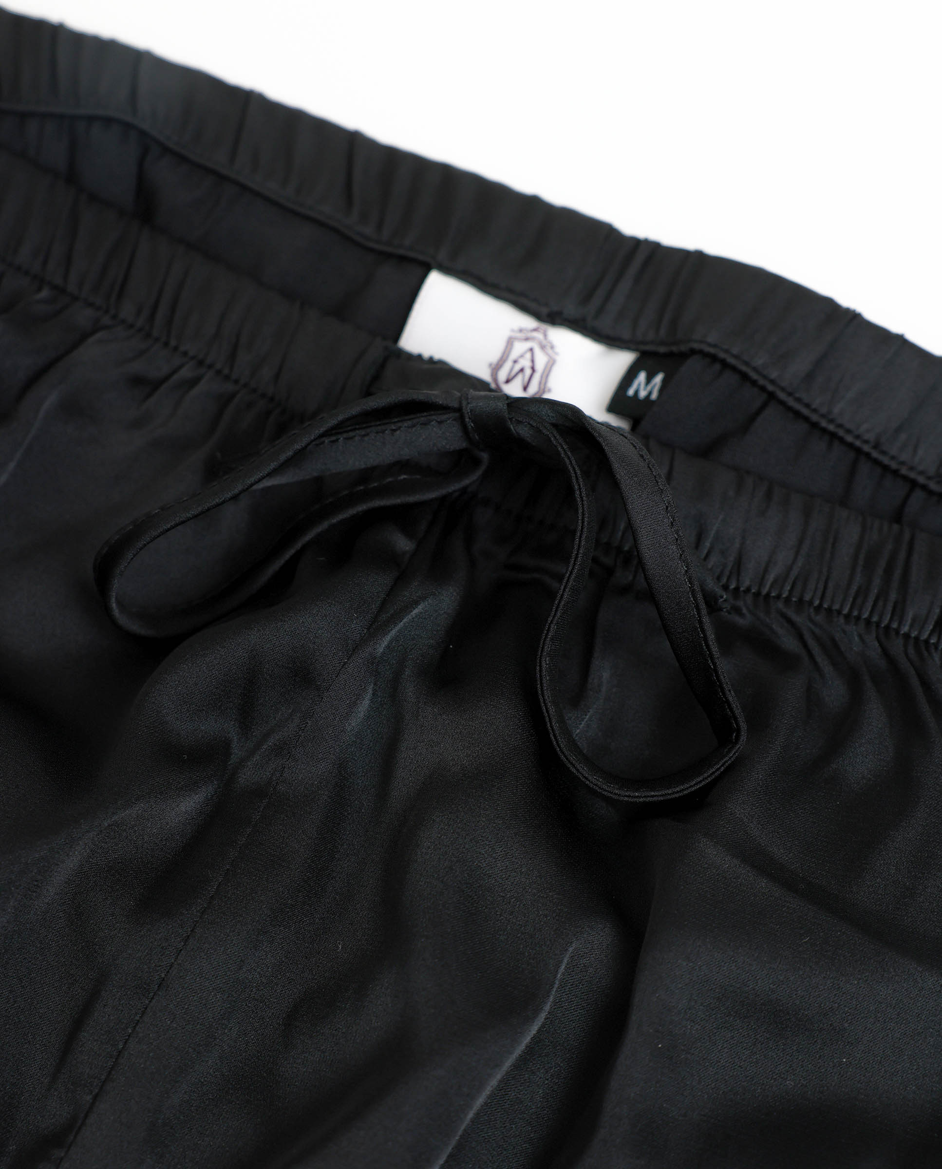 Pijama largo abierto de mujer de tela satén - Admas - Negro Negro-5