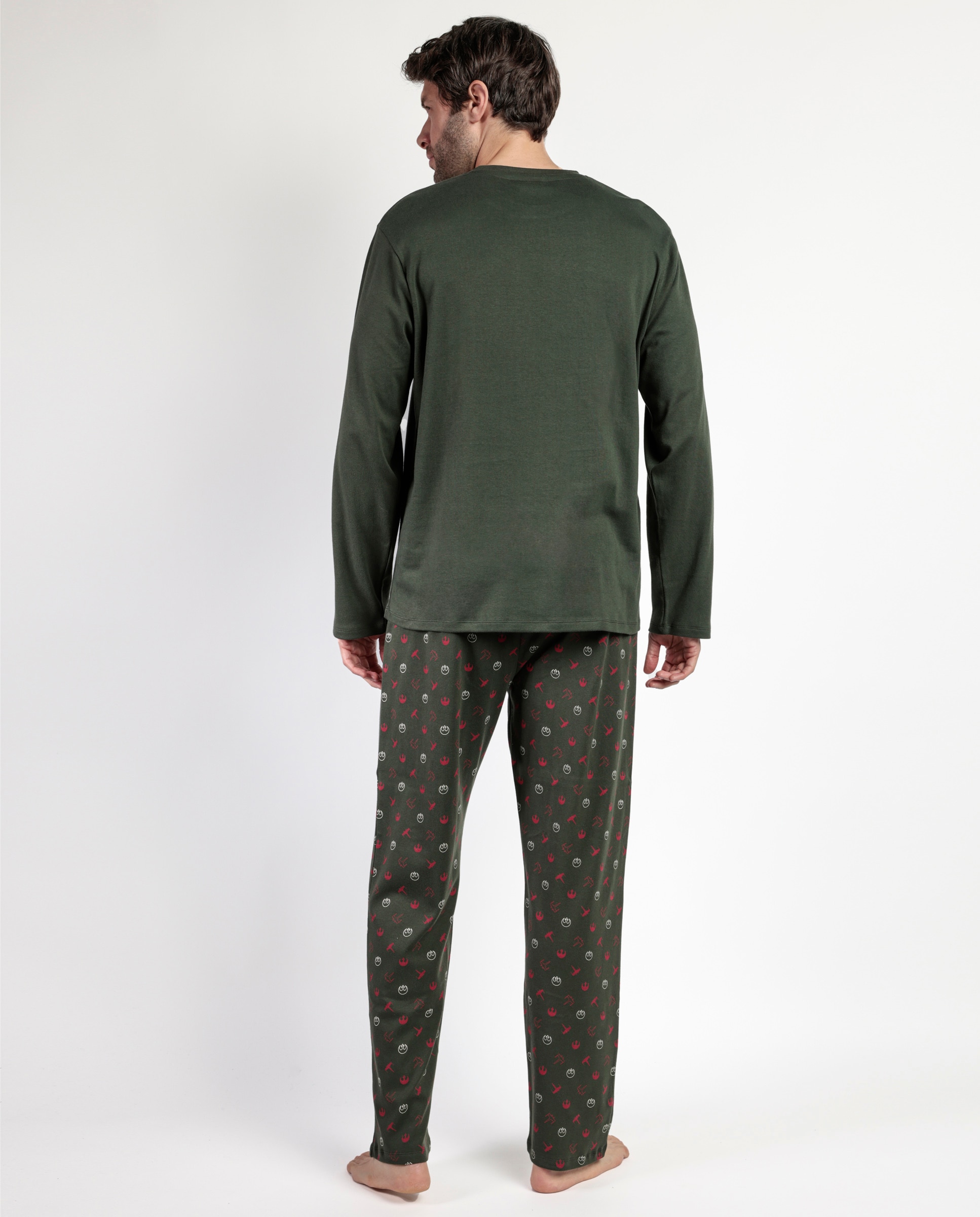 Pijama completo largo de hombre de punto de algodón - Disney - Verde Verde-2