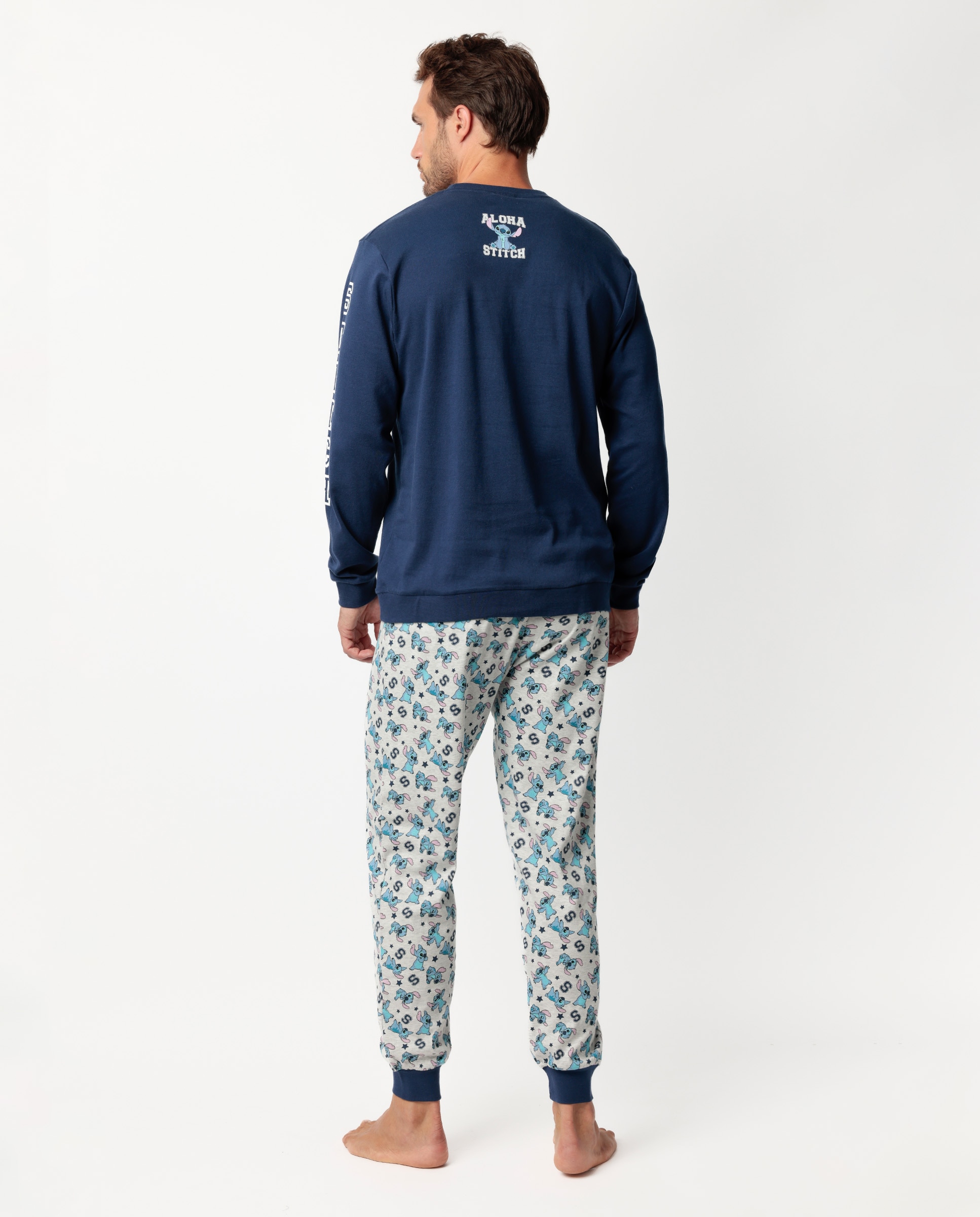 Pijama completo largo de hombre de punto de algodón - Disney - Azul marino Azul marino-2