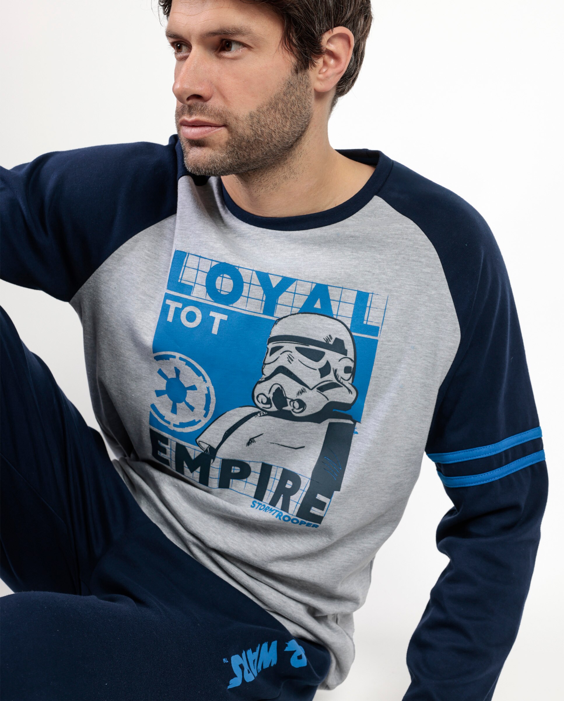 Pijama completo largo de hombre de punto de algodón - Disney - Azul marino Azul marino-4