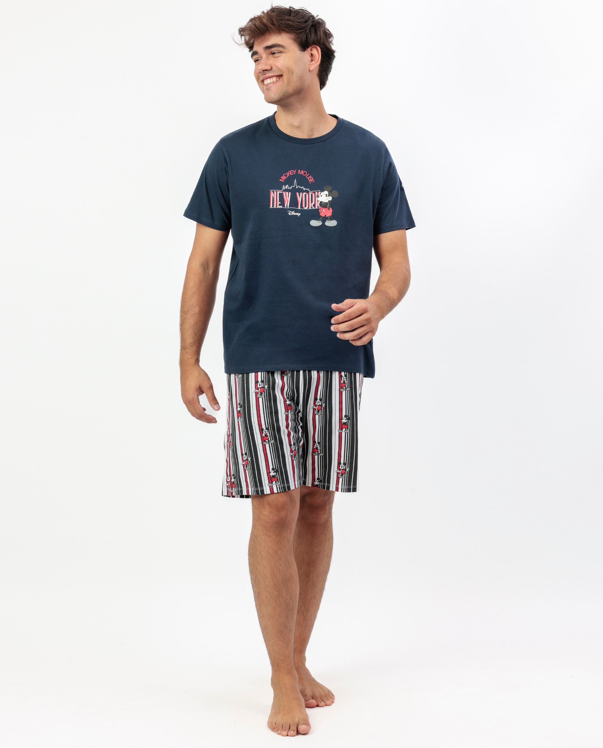 Imagen 0 de Pijama corto de hombre de punto de color azul marino Azul marino