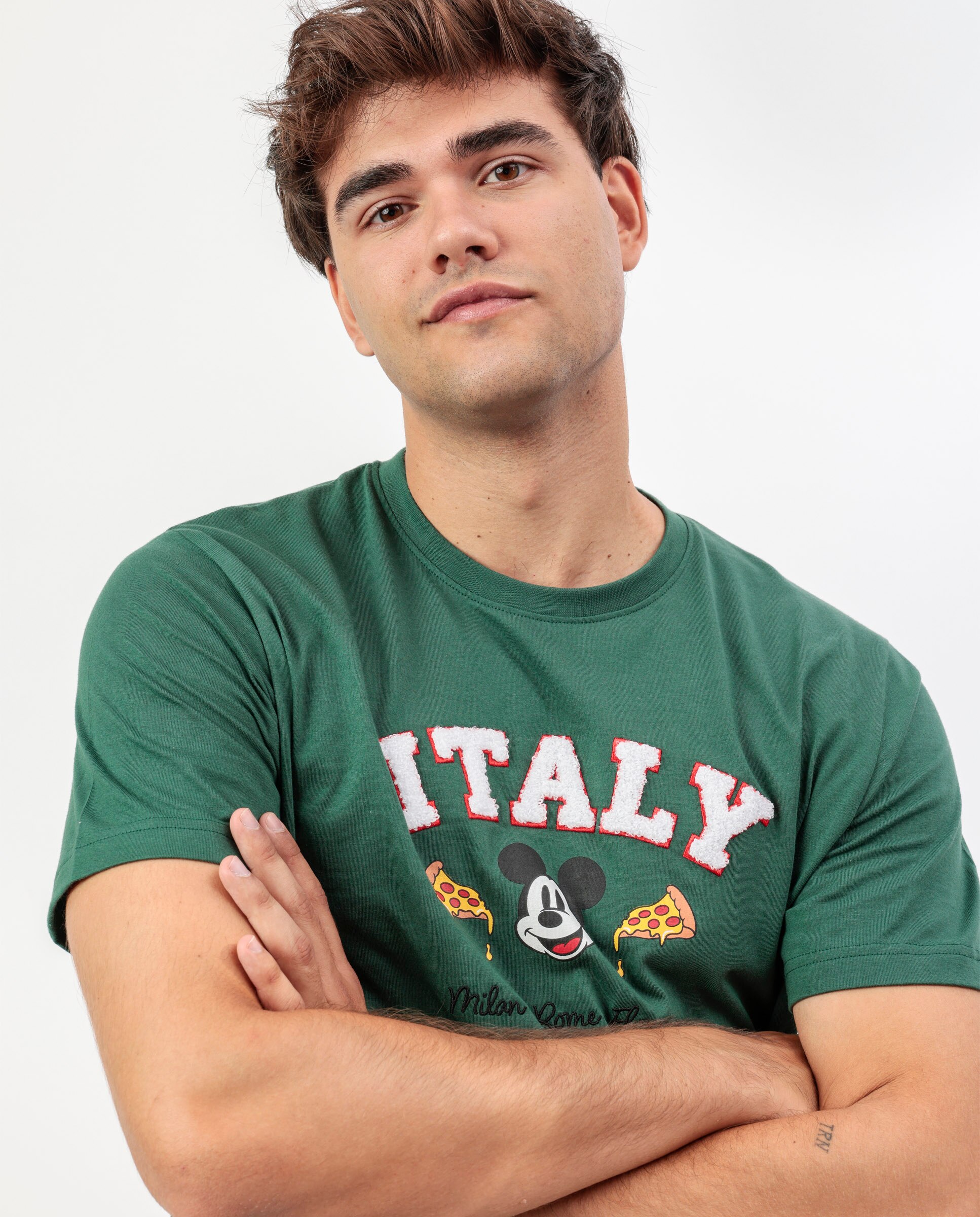 Pijama corto de hombre de punto de color - Disney - Verde Verde-3