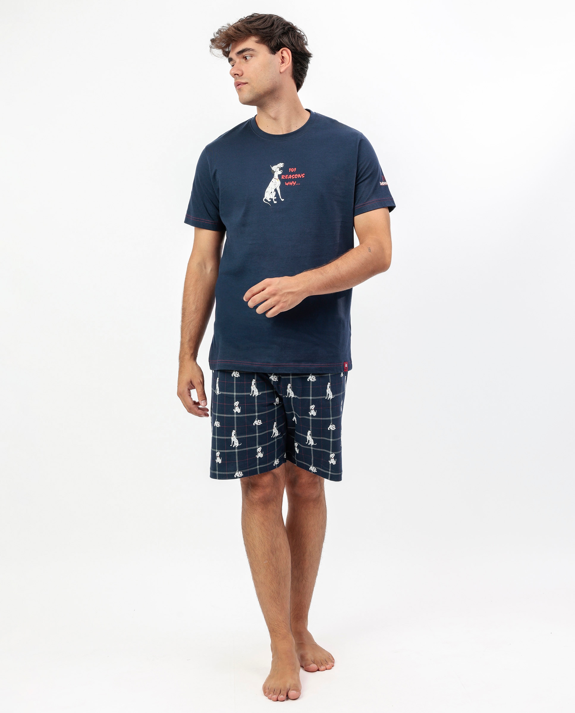 Imagen 0 de Pijama corto de hombre de punto de color azul marino Azul marino