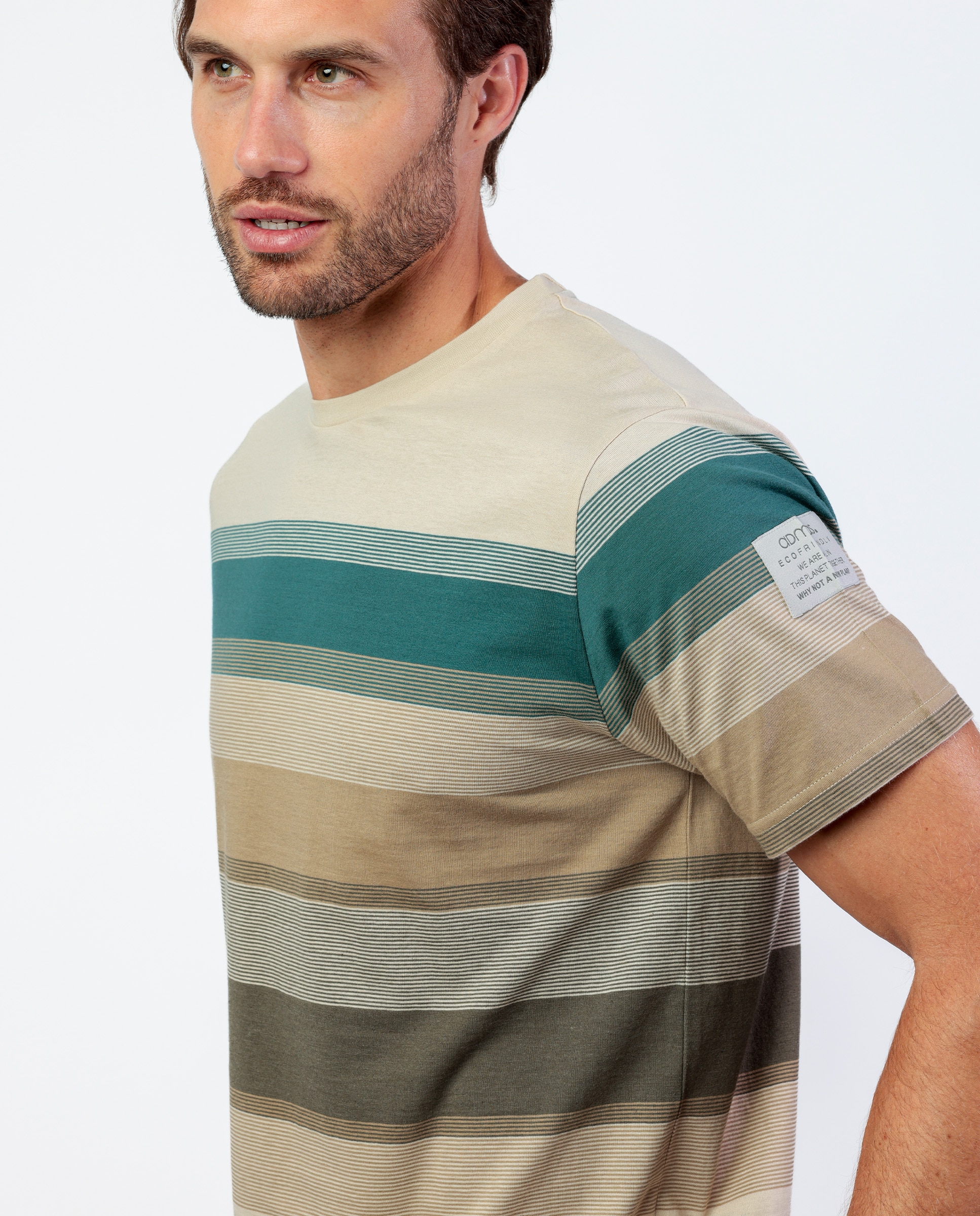 Pijama corto de hombre de punto de raya tejida en color - Admas - Camel Camel-3