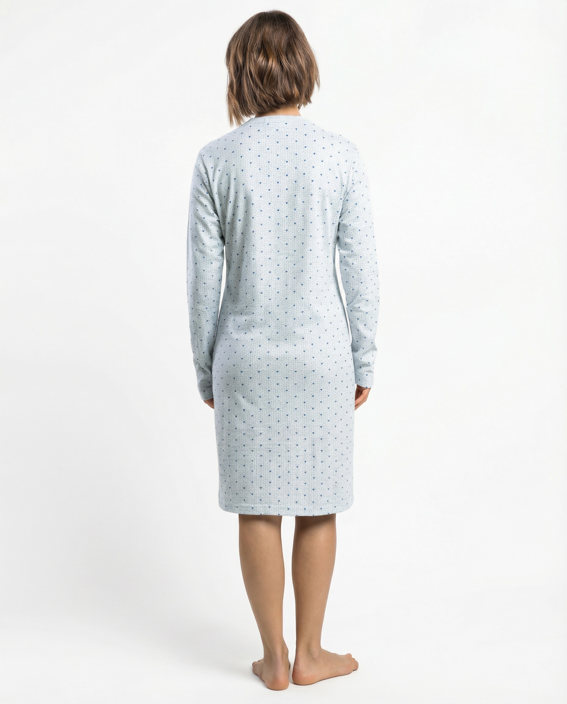Camisón largo de mujer de punto interlock - Admas - Gris Gris-2