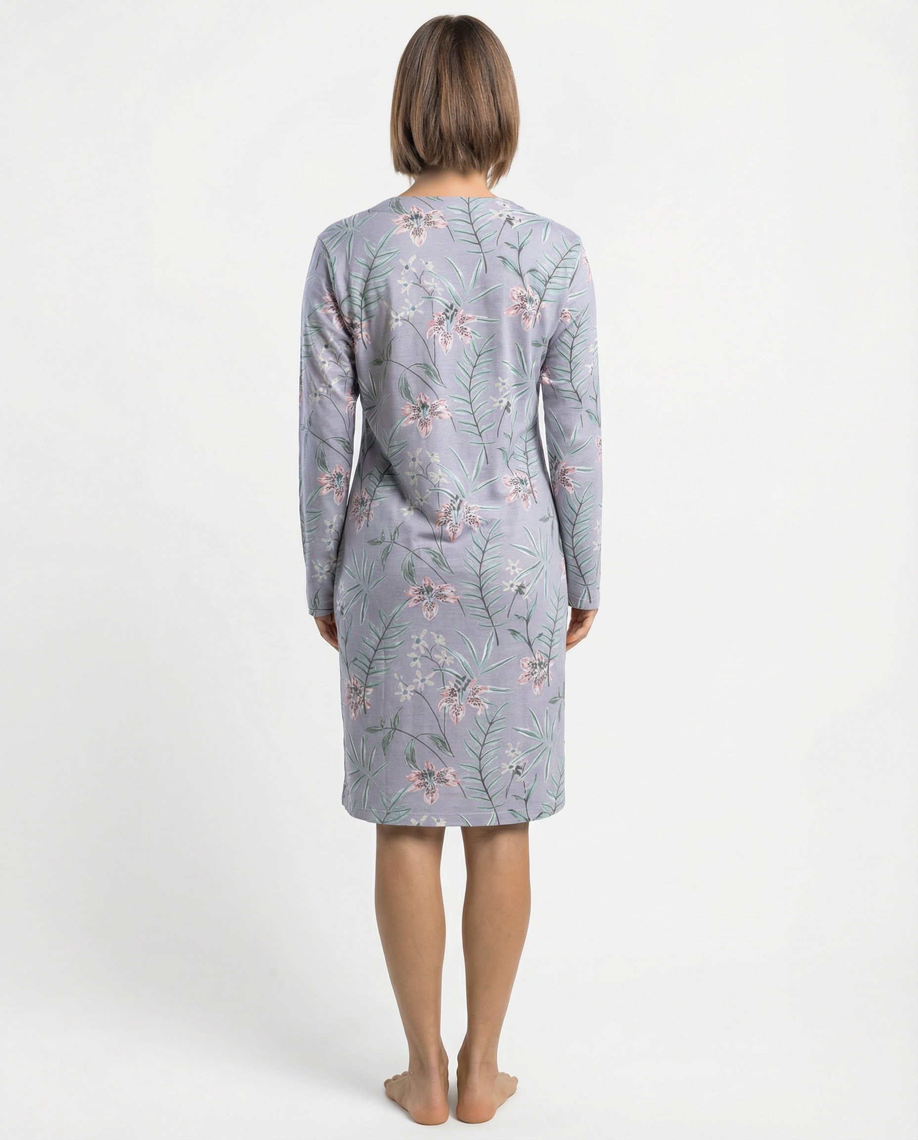 Camisón largo de mujer de punto viscosa - Admas - Lila Lila-2
