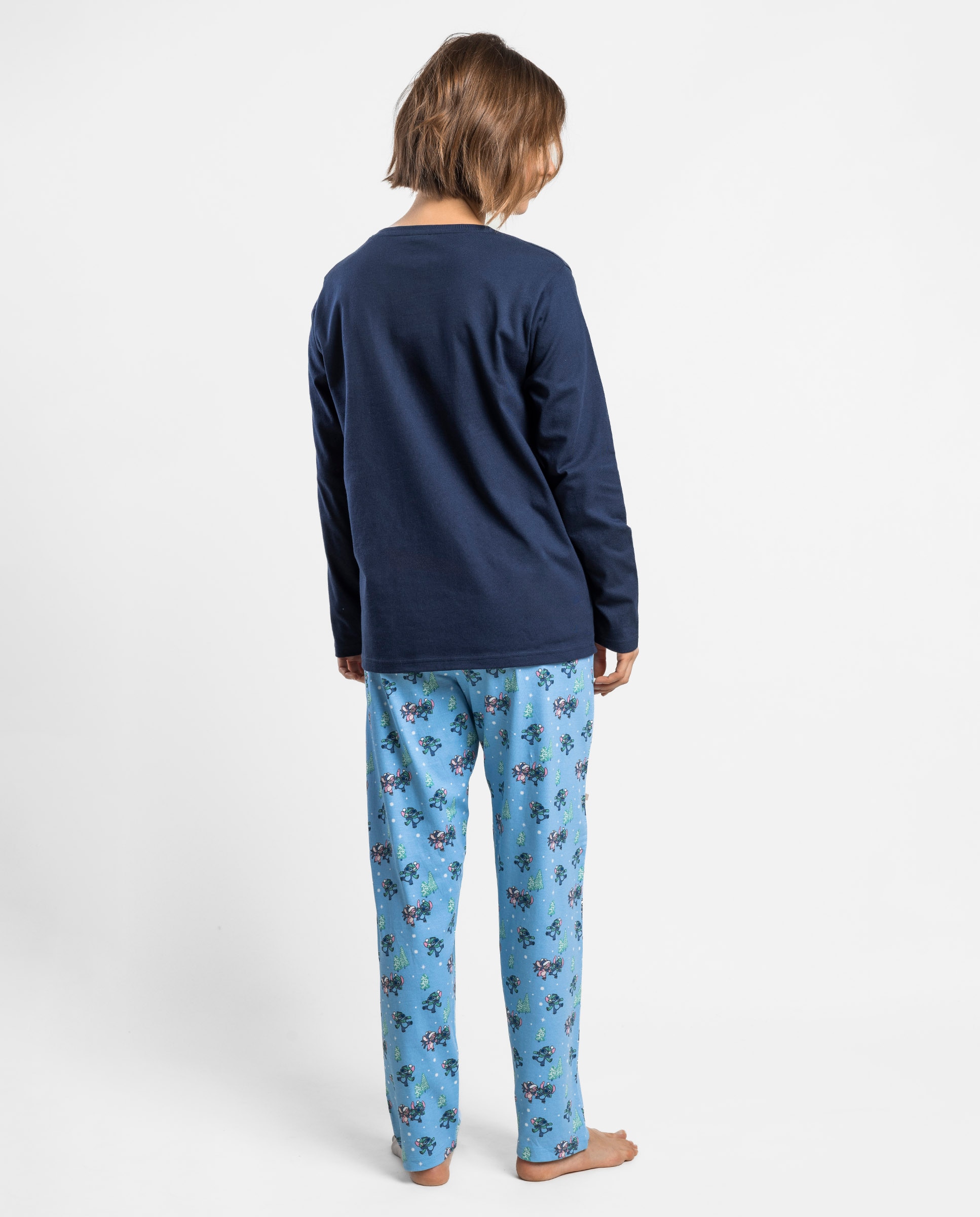 Pijama largo de mujer de punto de algodón - Disney - Azul marino Azul marino-2