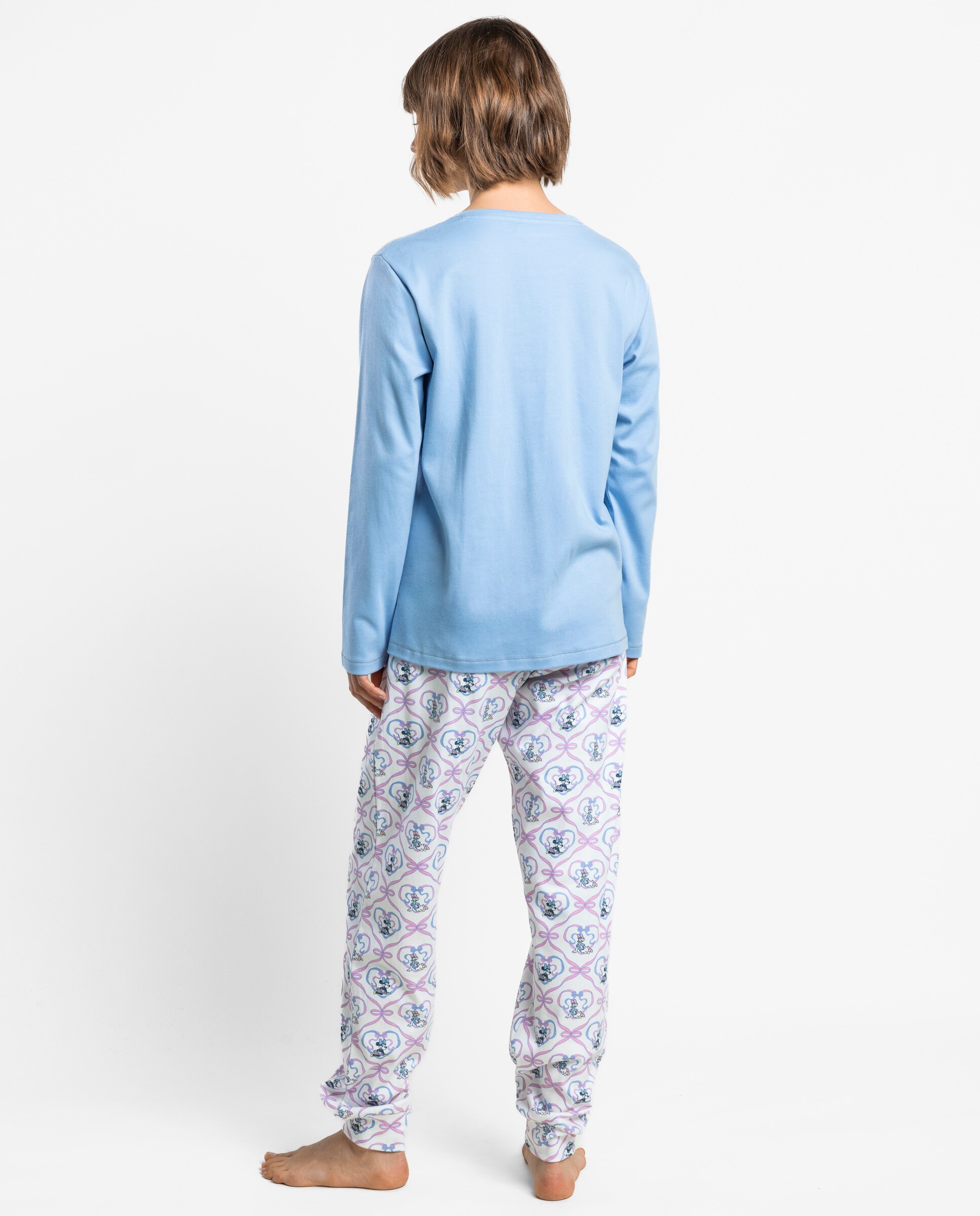 Pijama largo de mujer de punto interlock de algodón - Disney - Azul Azul-2