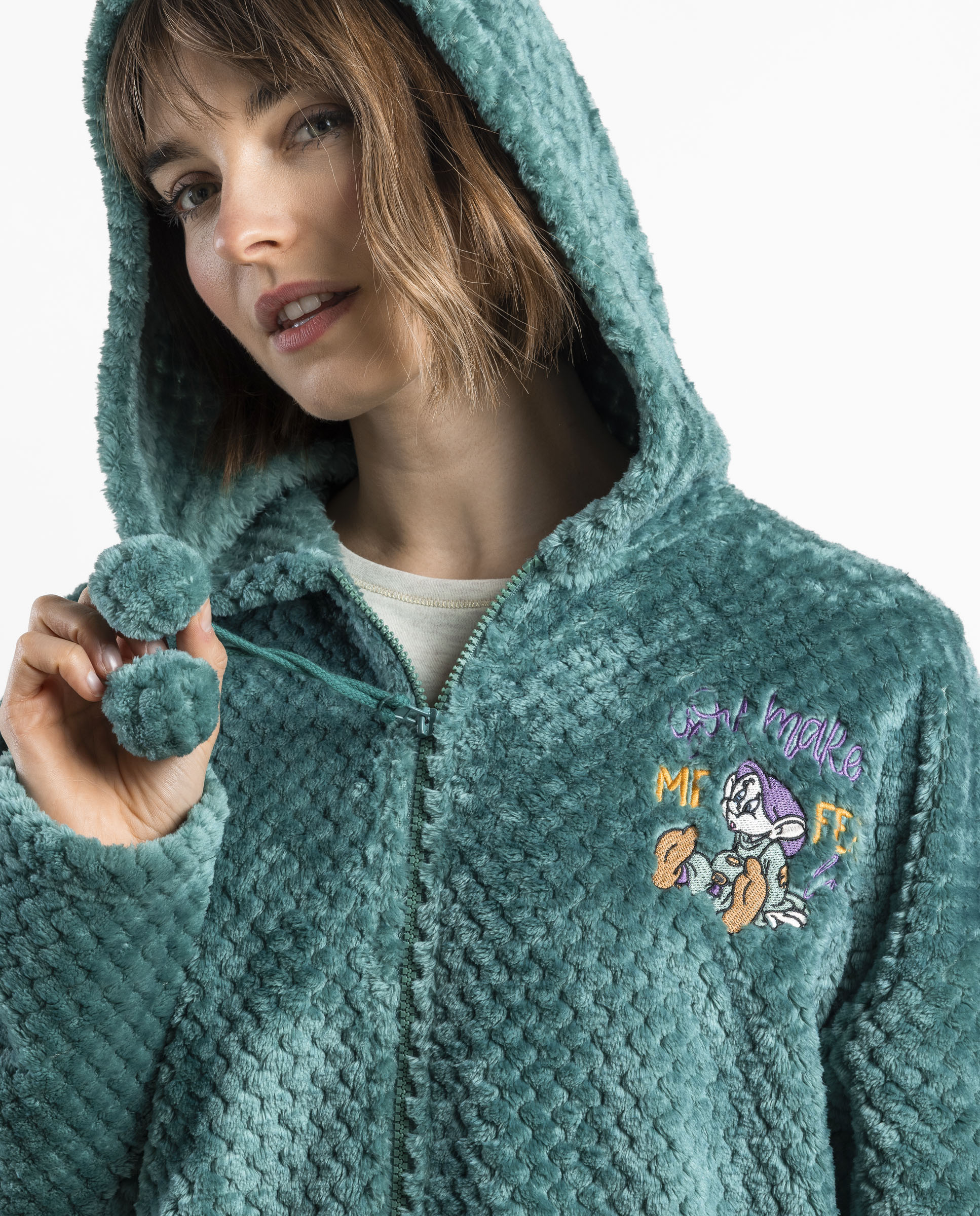 Bata de manga larga de mujer de tejido polar con cremallera - Disney - Verde Verde-3