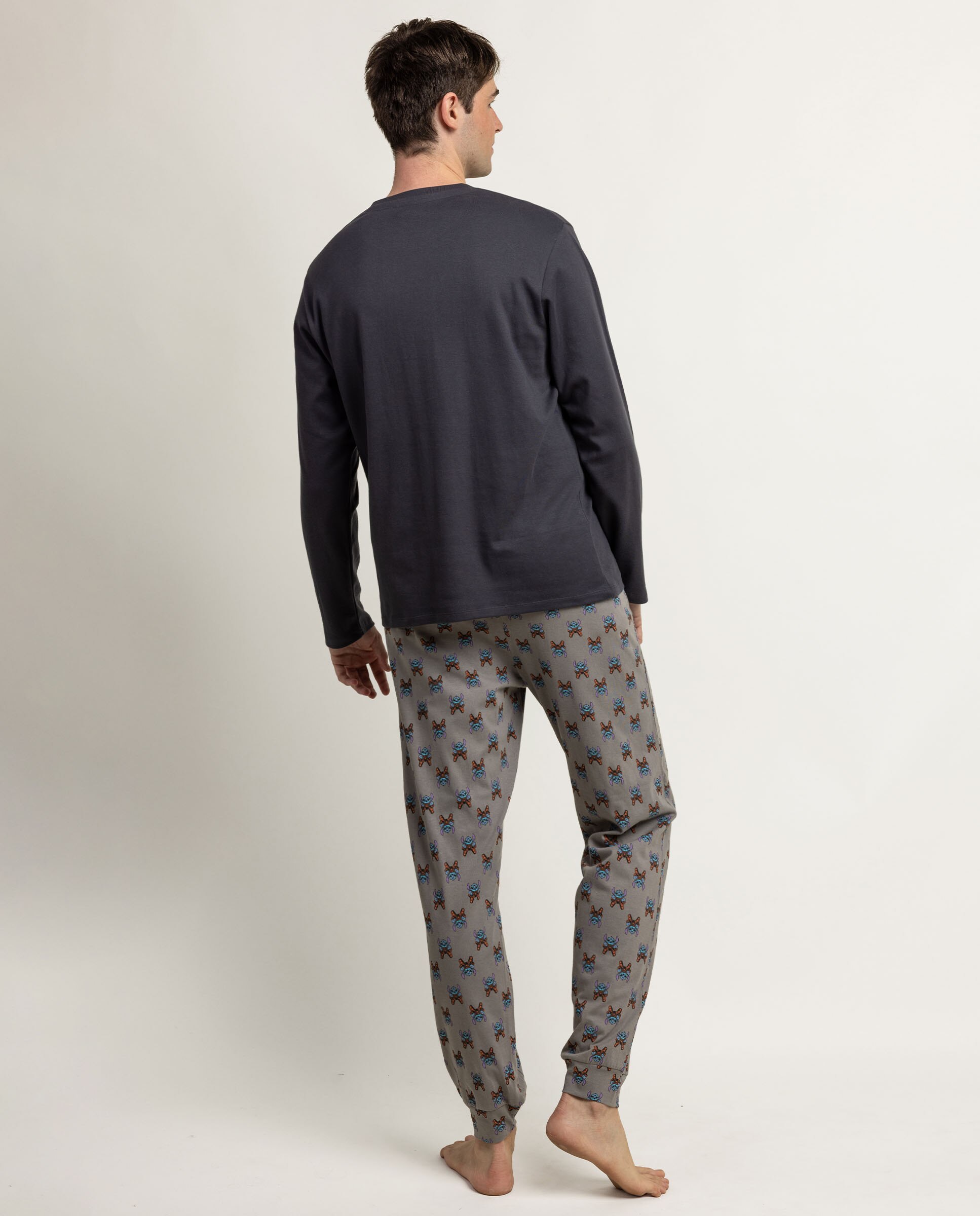 Pijama completo largo de hombre de punto de algodón - Disney - Gris oscuro Gris oscuro-2