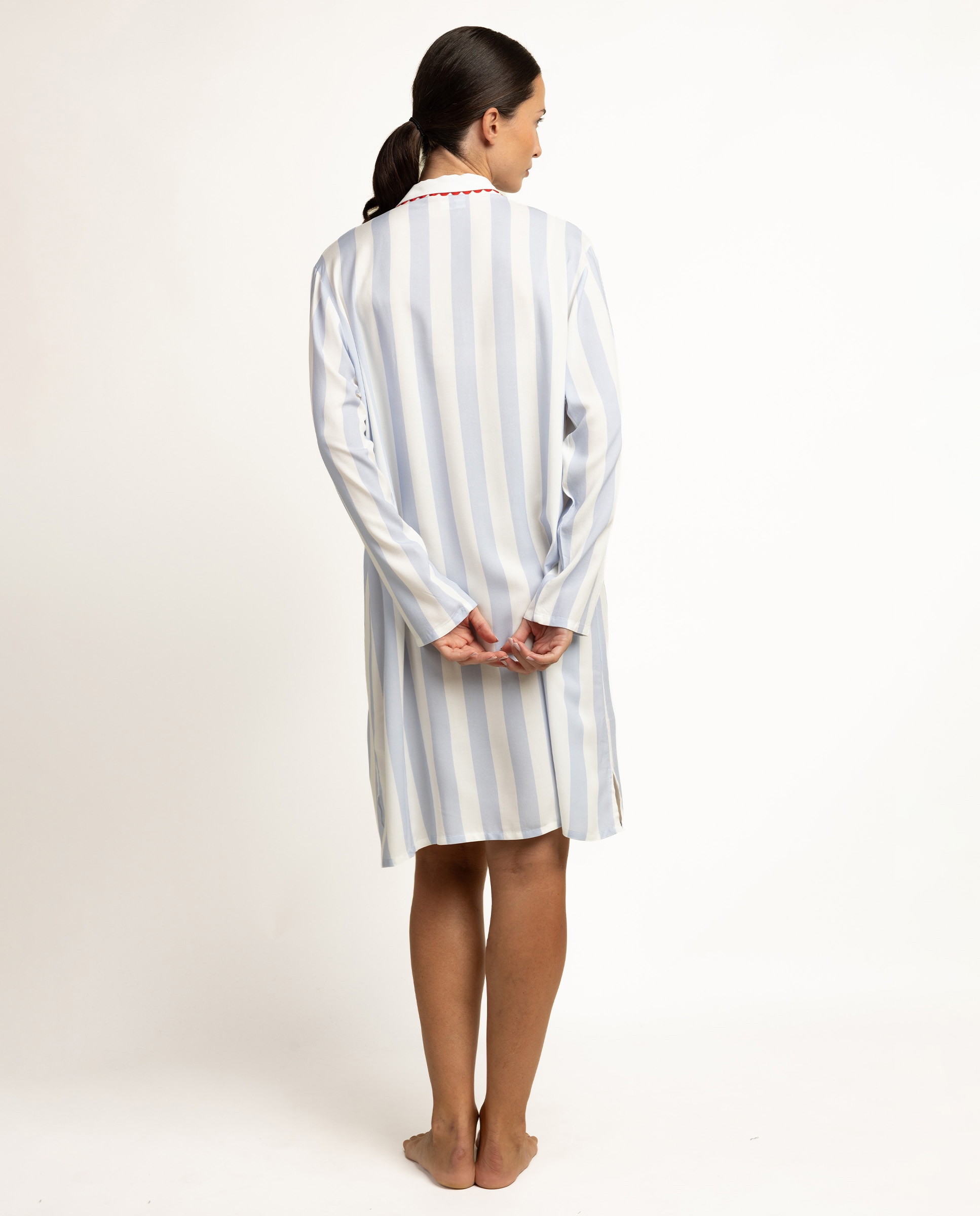 Camisón largo de mujer de tela viscosa - Admas - Azul Azul-2