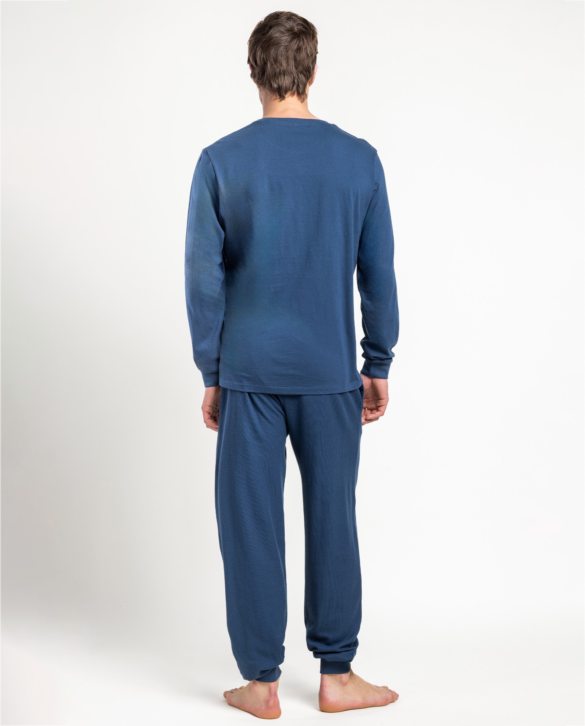 Imagen 2 de Pijama completo largo de hombre de punto de algodón - Admas - Azul Azul