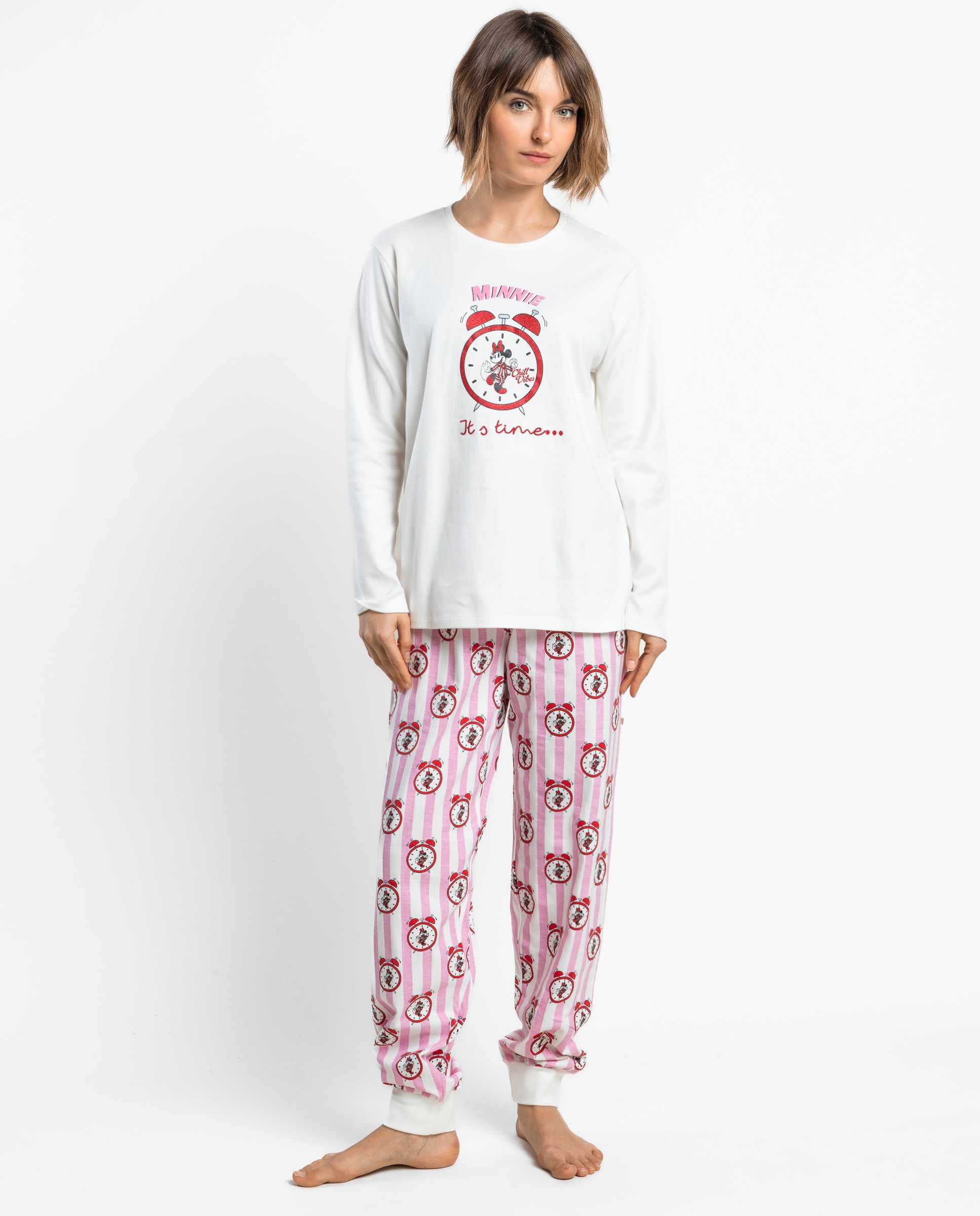 Pijama largo de mujer de punto de algodón - Disney - Crudo Crudo-1