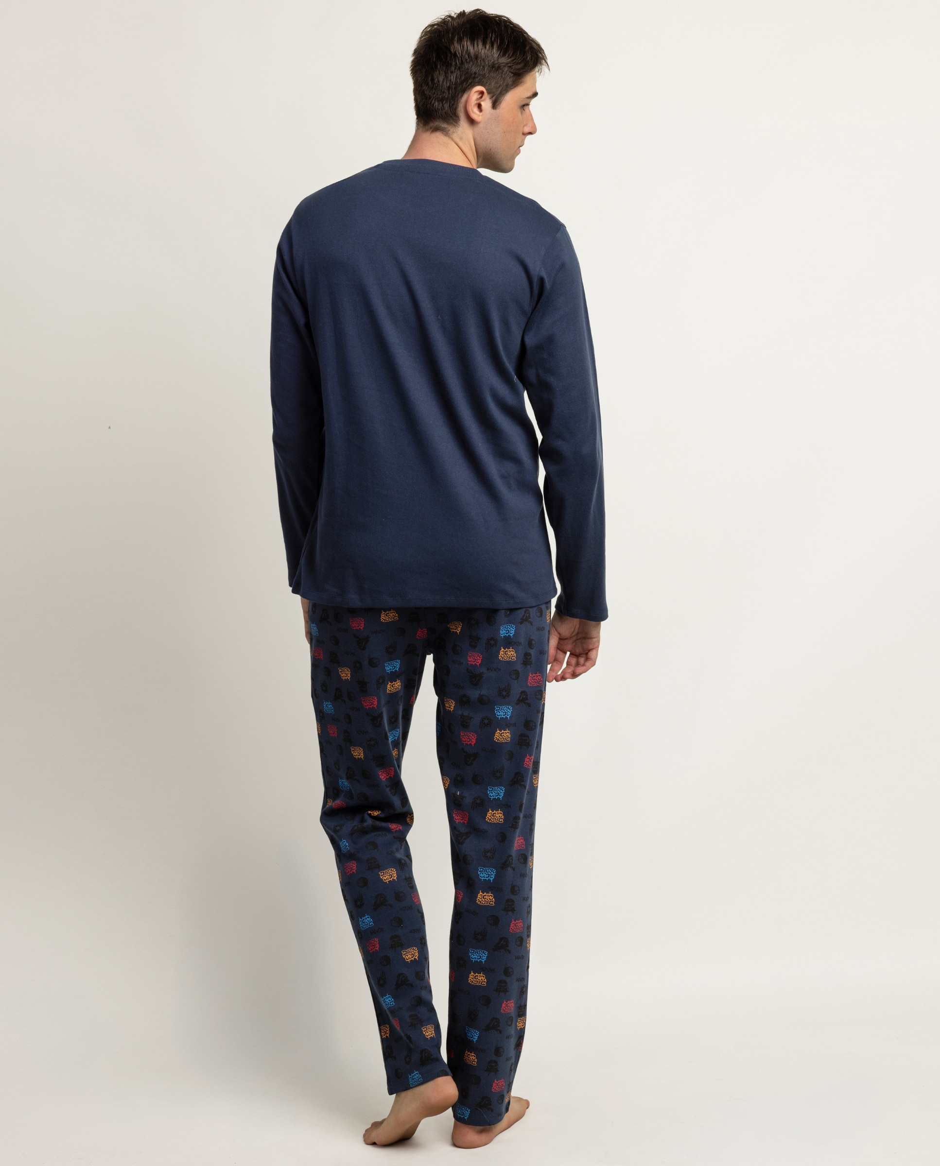 Pijama completo largo de hombre de punto de algodón - Disney - Azul Azul-2