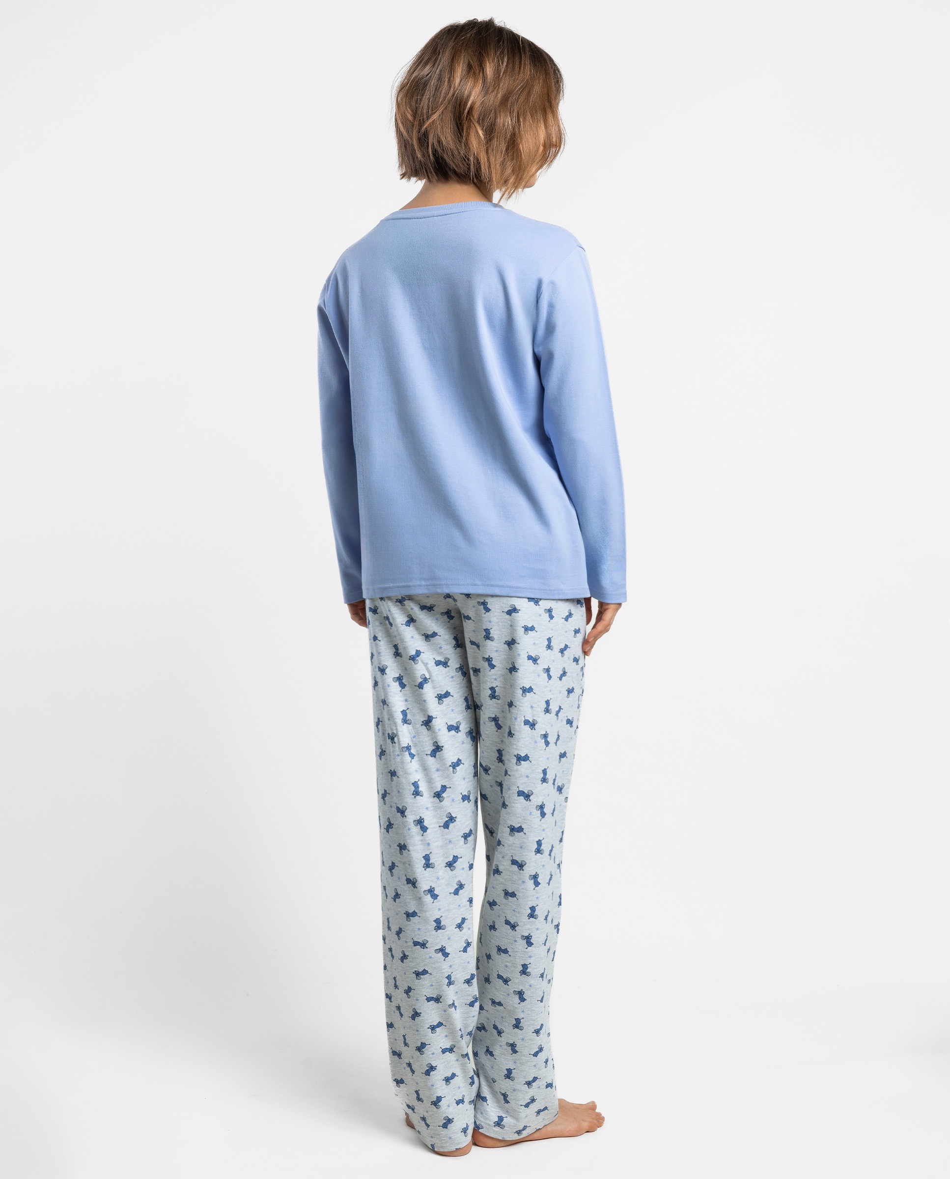 Pijama largo de mujer de punto interlock de algodón - Disney - Azul Azul-2