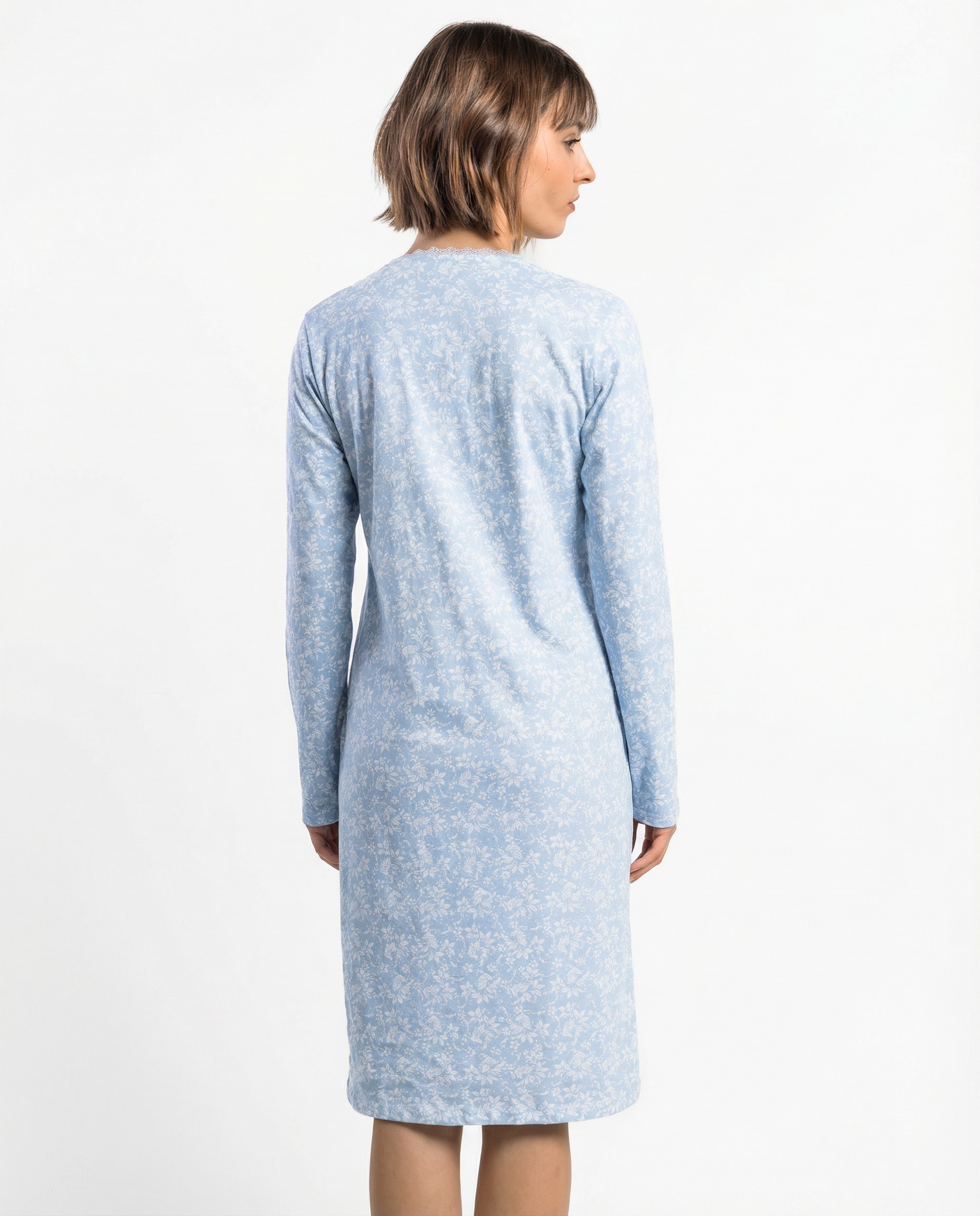 Camisón largo de mujer de punto viscosa - Admas - Azul Azul-2