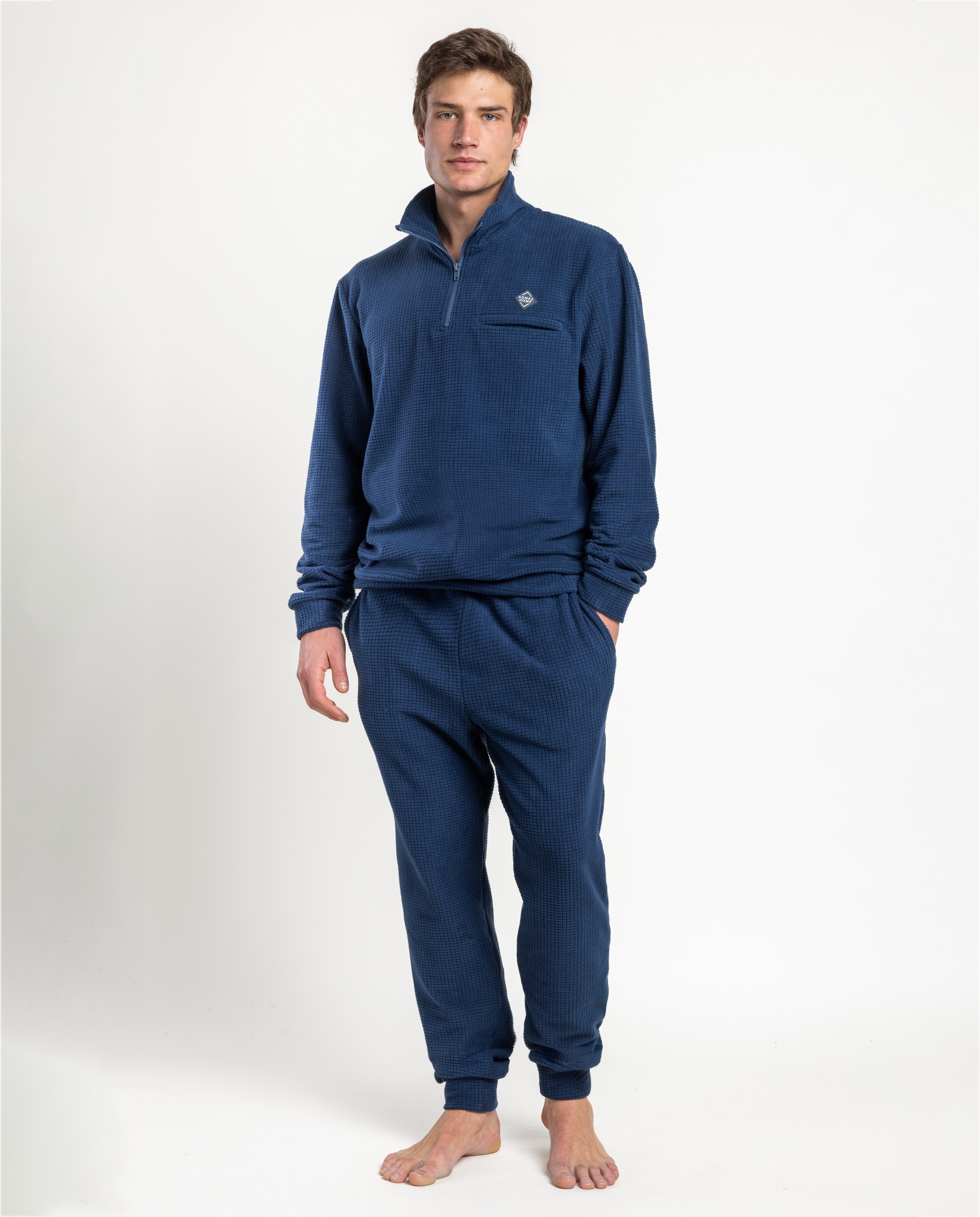 Imagen 1 de Pijama completo largo de hombre de tejido polar - Admas - Azul Azul