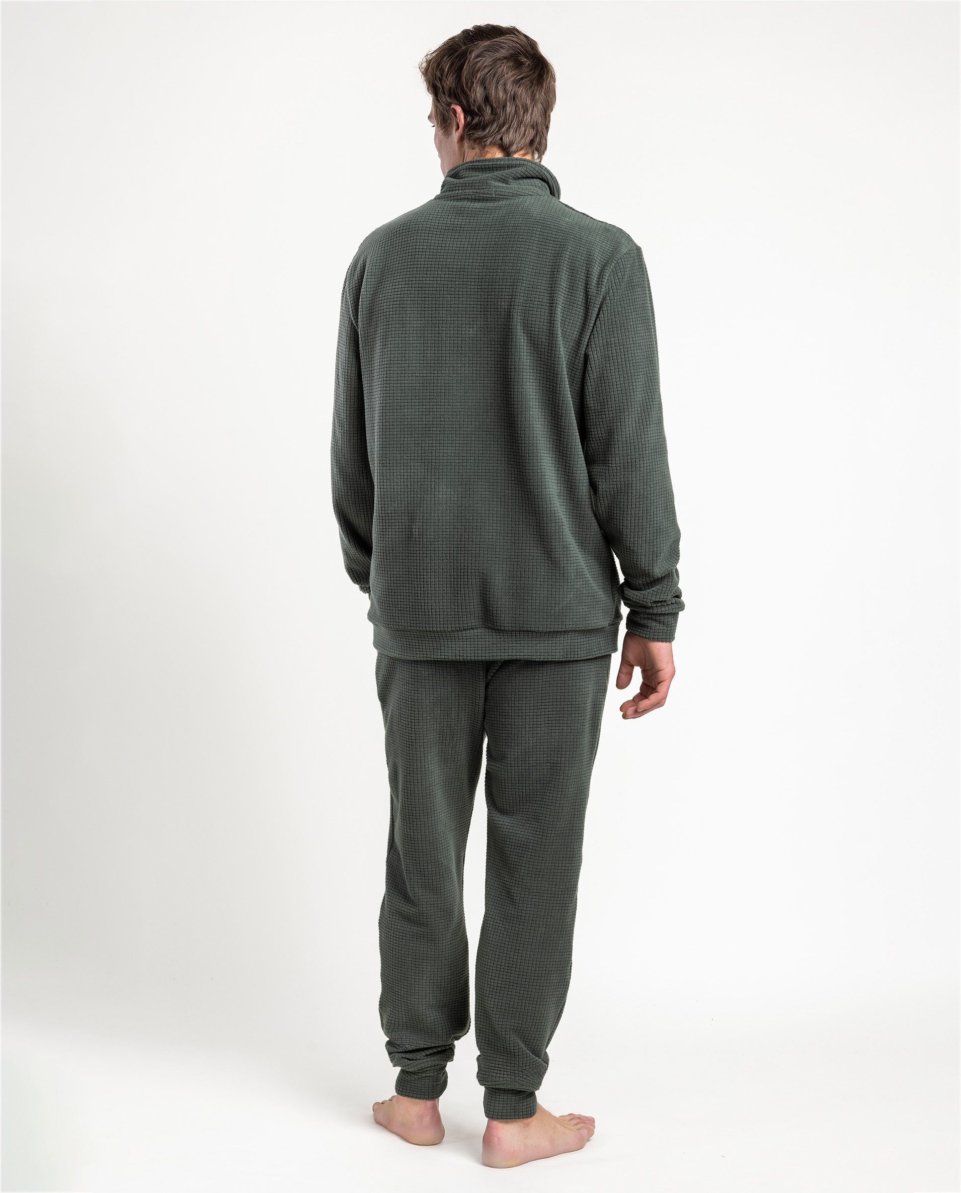 Imagen 2 de Pijama completo largo de hombre de tejido polar - Admas - Kaki Kaki