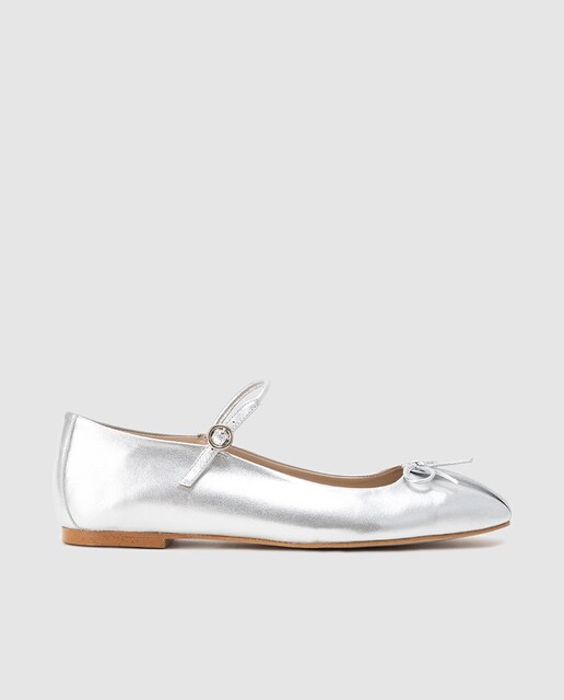 Imagen 0 de Zapatos planos de mujer de piel con hebilla