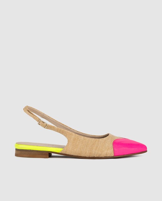 Imagen 0 de Zapatos planos de mujer destalonados en piel multicolor