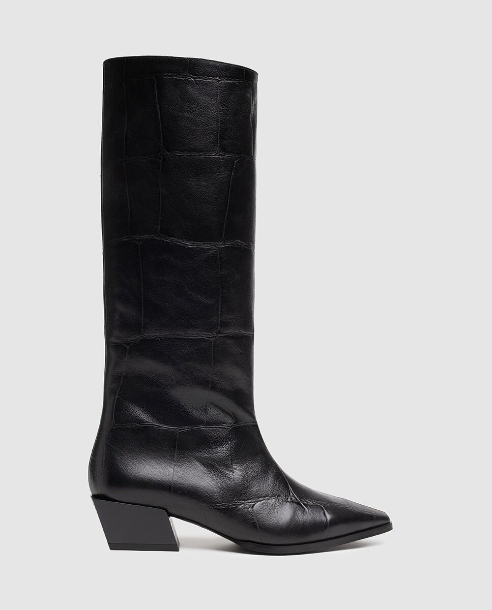 Imagen 1 de Botas altas de mujer en piel en negro Negro
