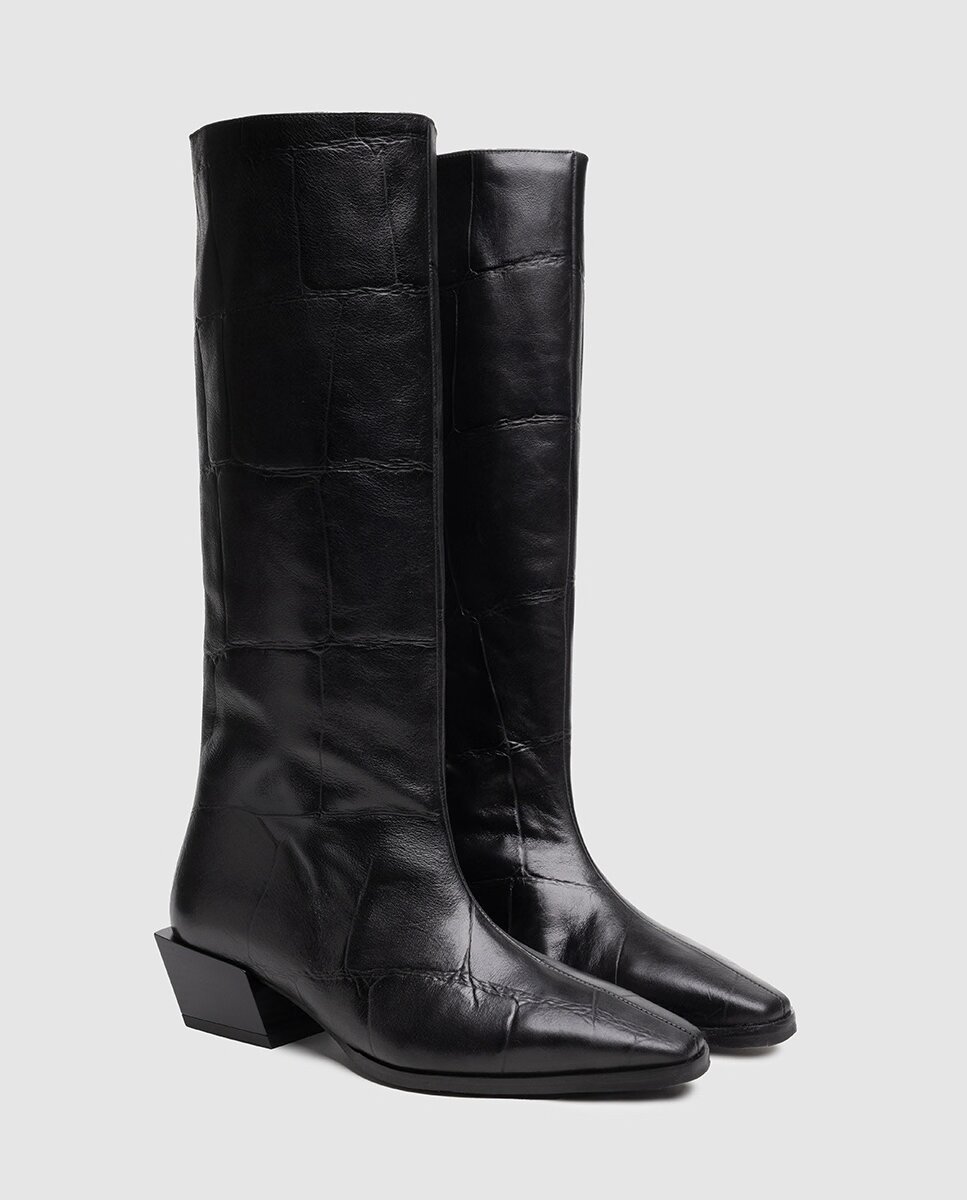 Imagen 2 de Botas altas de mujer en piel en - Dansi - Negro Negro