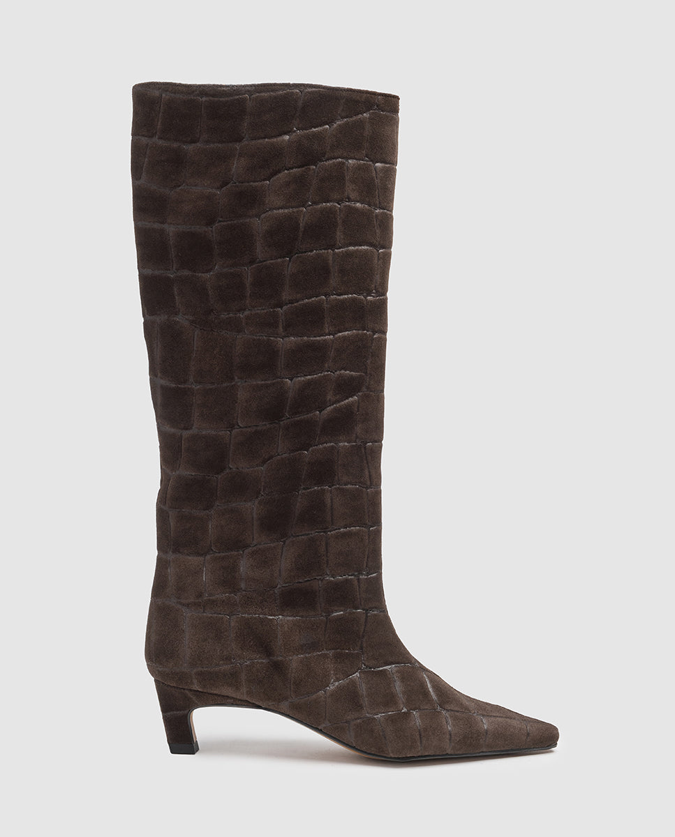 Imagen 0 de Botas altas de mujer en piel en marrón Marrón