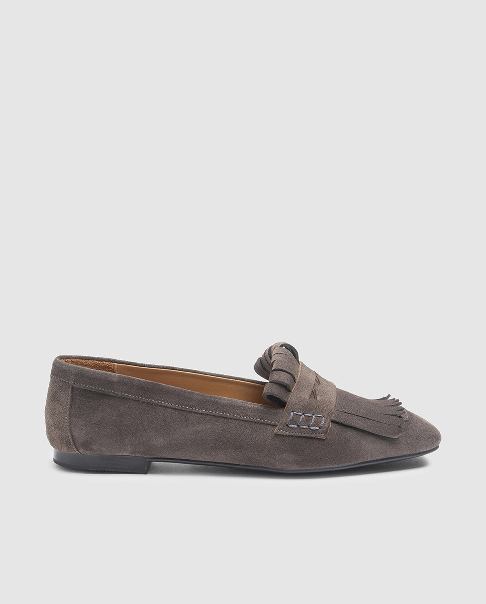 Imagen 1 de Zapatos planos de mujer en piel en plomo - Dansi - Gris Gris