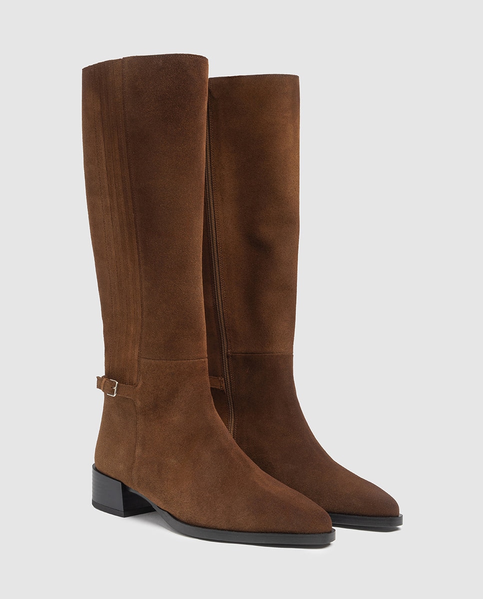 Imagen 2 de Botas altas de mujer en serraje en - Dansi - Tabaco Tabaco
