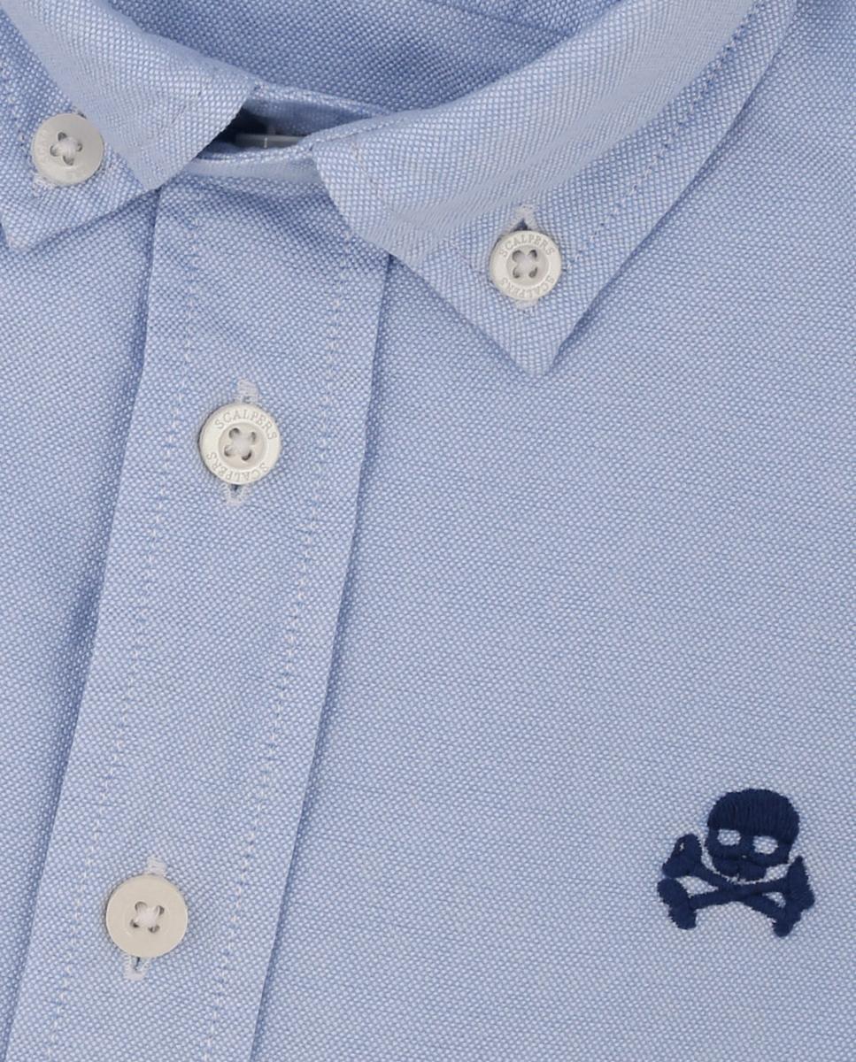Camisa de niño de manga larga lisa - Scalpers - Azul claro Azul claro-6