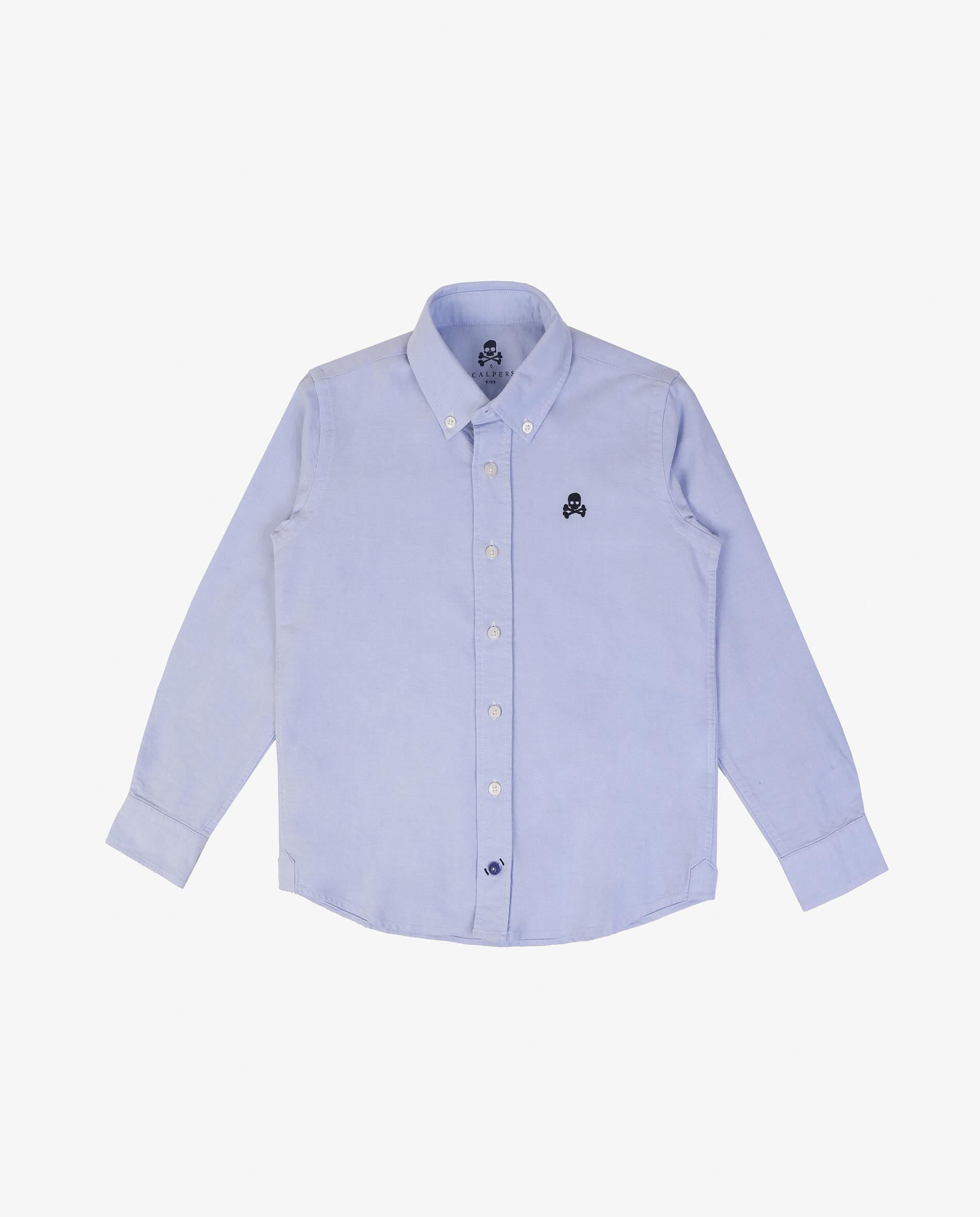 Camisa de niño de manga larga lisa - Scalpers - Azul claro Azul claro-7