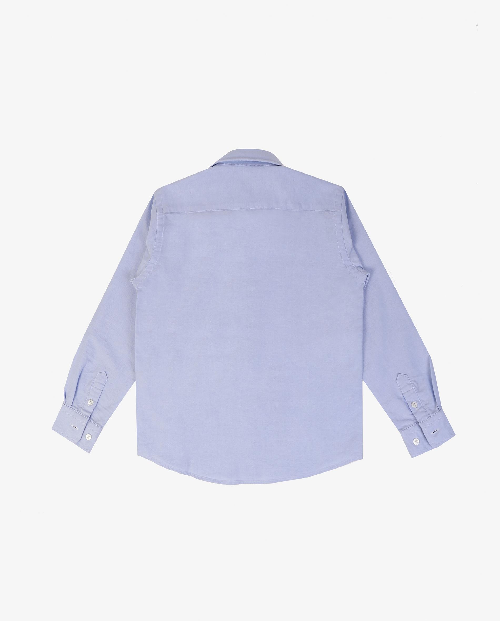 Camisa de niño de manga larga lisa - Scalpers - Azul claro Azul claro-5