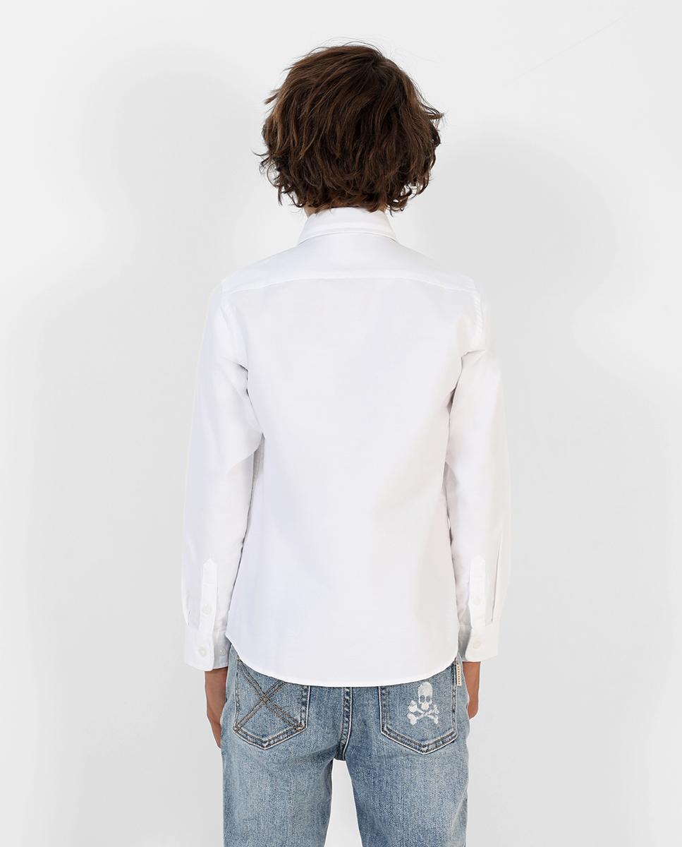 Camisa de niño de manga larga lisa - Scalpers - Blanco Blanco-3