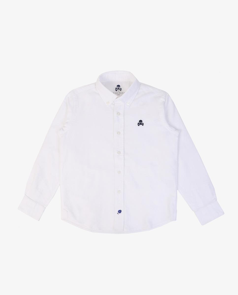Camisa de niño de manga larga lisa - Scalpers - Blanco Blanco-7