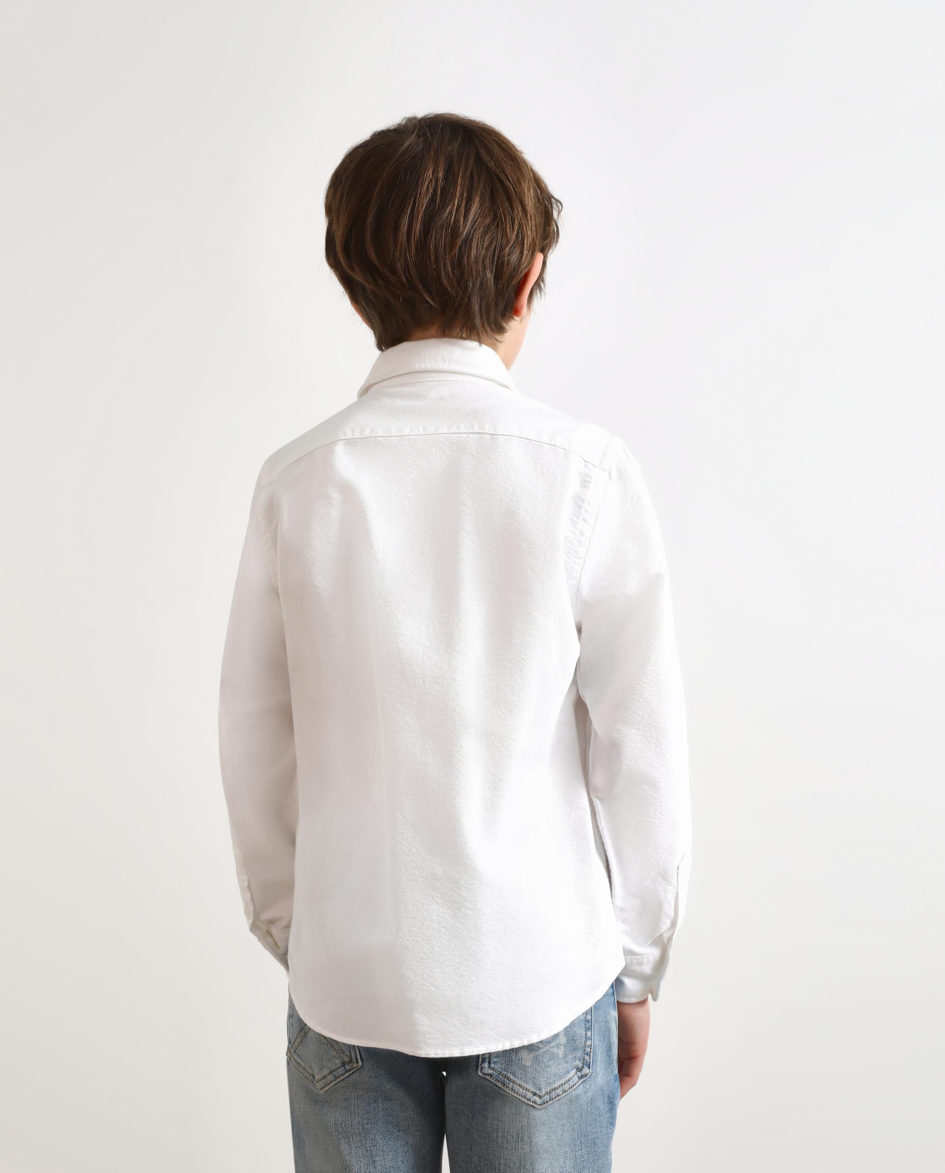Camisa de niño de manga larga con tapeta tipo polo - Scalpers - Blanco Blanco-2