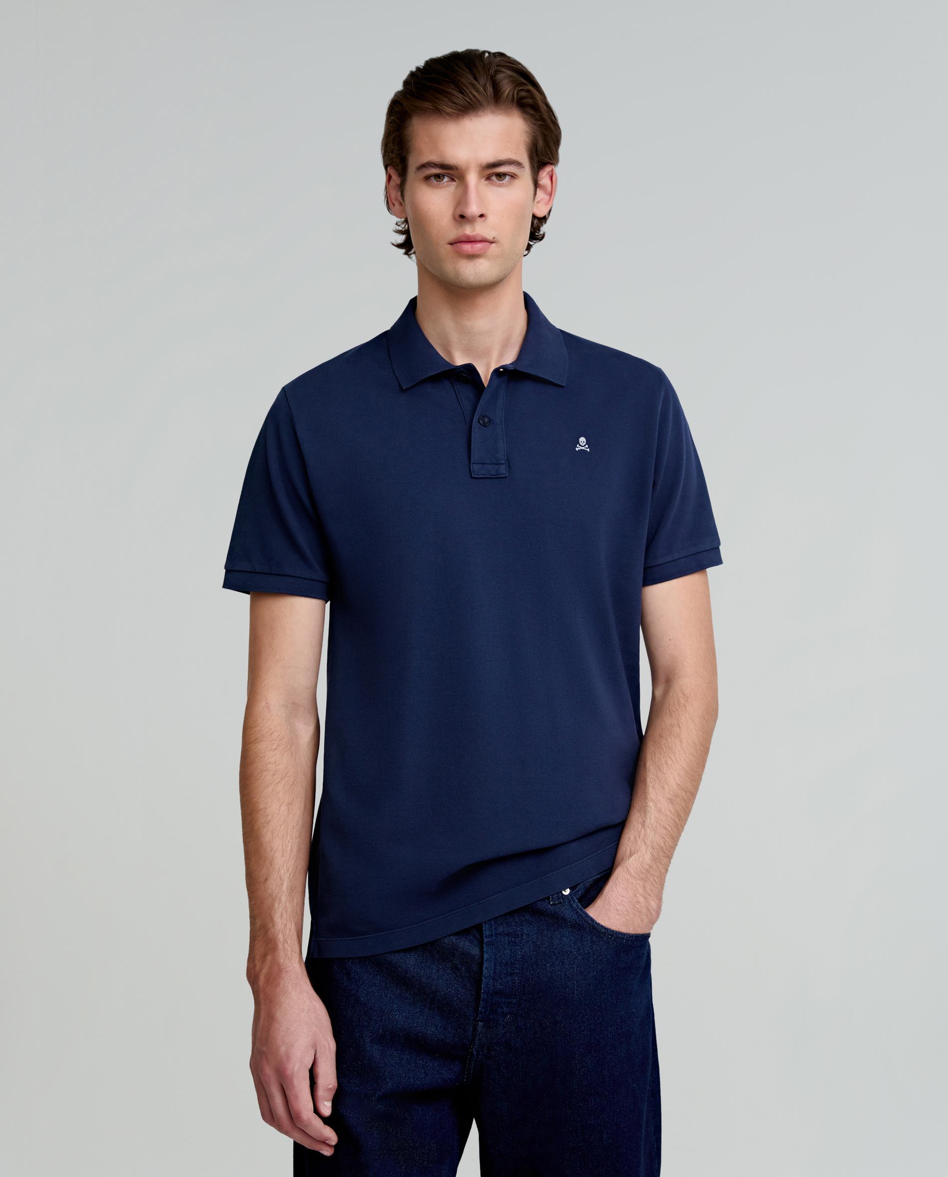 Polo de manga corta de hombre regular fit de algodón - Scalpers - Navy Navy-1