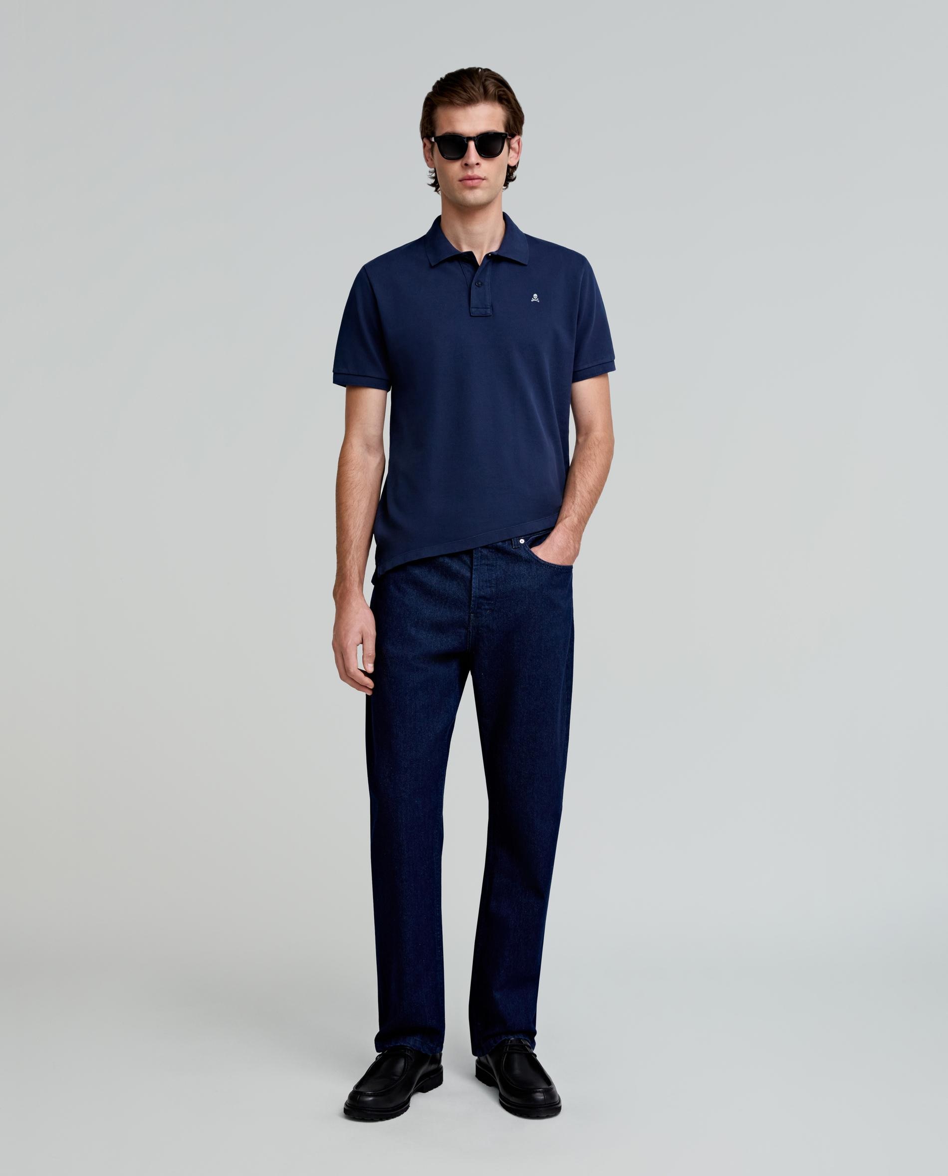 Polo de manga corta de hombre regular fit de algodón - Scalpers - Navy Navy-2