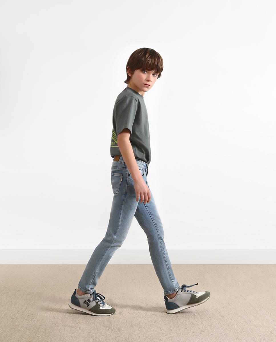 Vaquero de niño slim fit con cintura ajustable - Scalpers - Azul claro Azul claro-2
