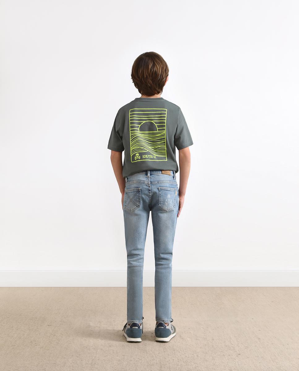 Vaquero de niño slim fit con cintura ajustable - Scalpers - Azul claro Azul claro-7