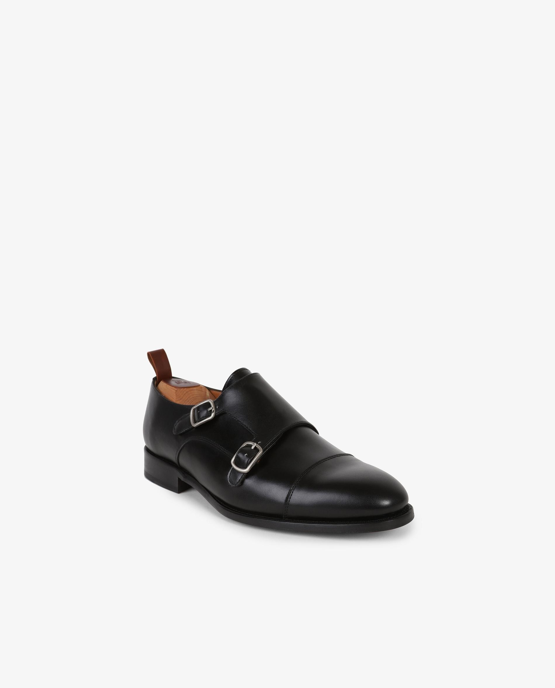 Imagen 3 de Bluchers de hombre de piel con doble hebilla metálica - Scalpers - Negro Negro