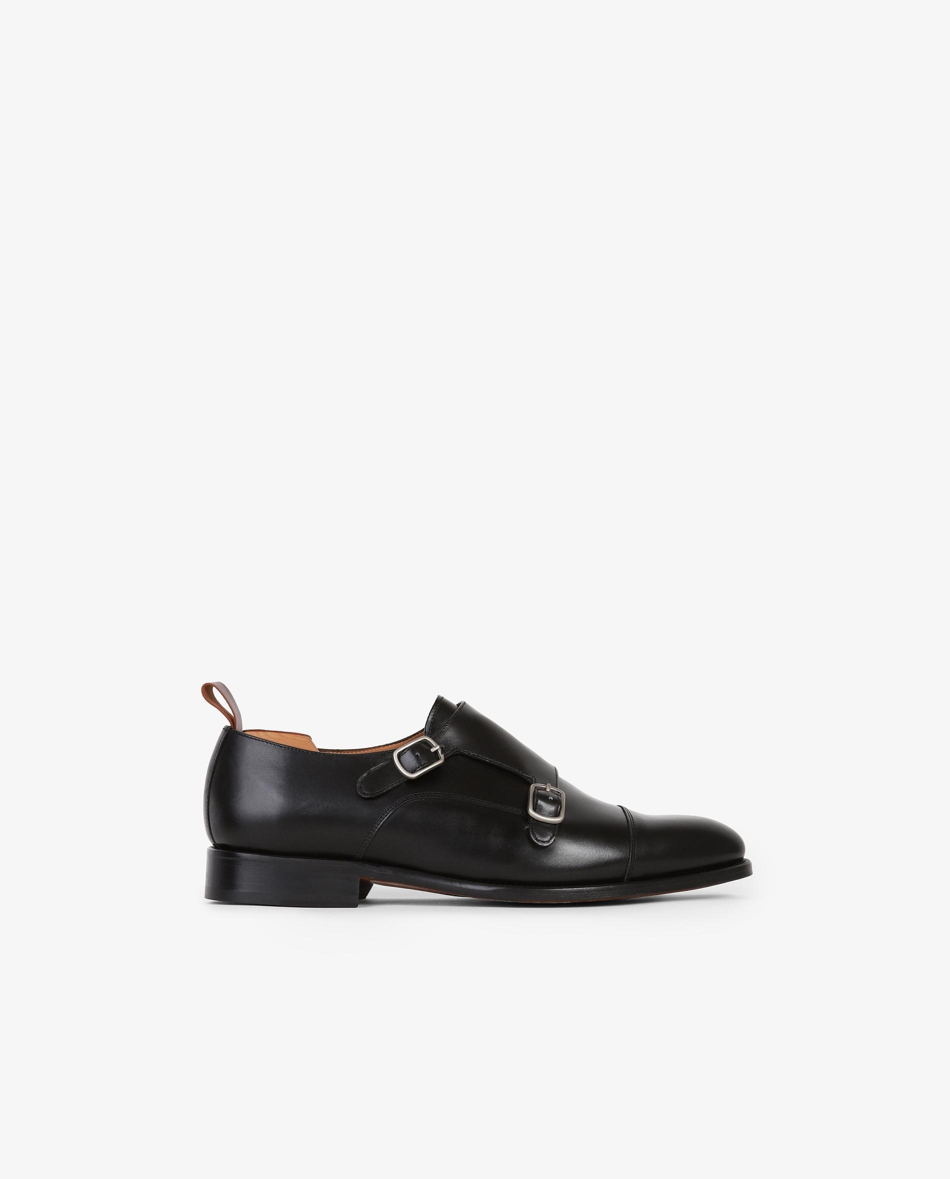 Scalpers - Bluchers de hombre de piel con doble hebilla metálica.