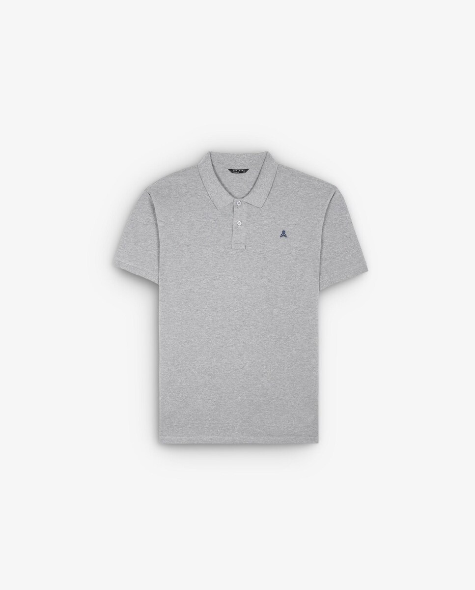Polo de hombre de manga corta con calavera 3XL Gris
