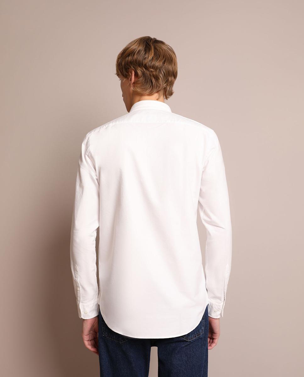 Camisa oxford de hombre regular fit lisa - Scalpers - Blanco Blanco-2
