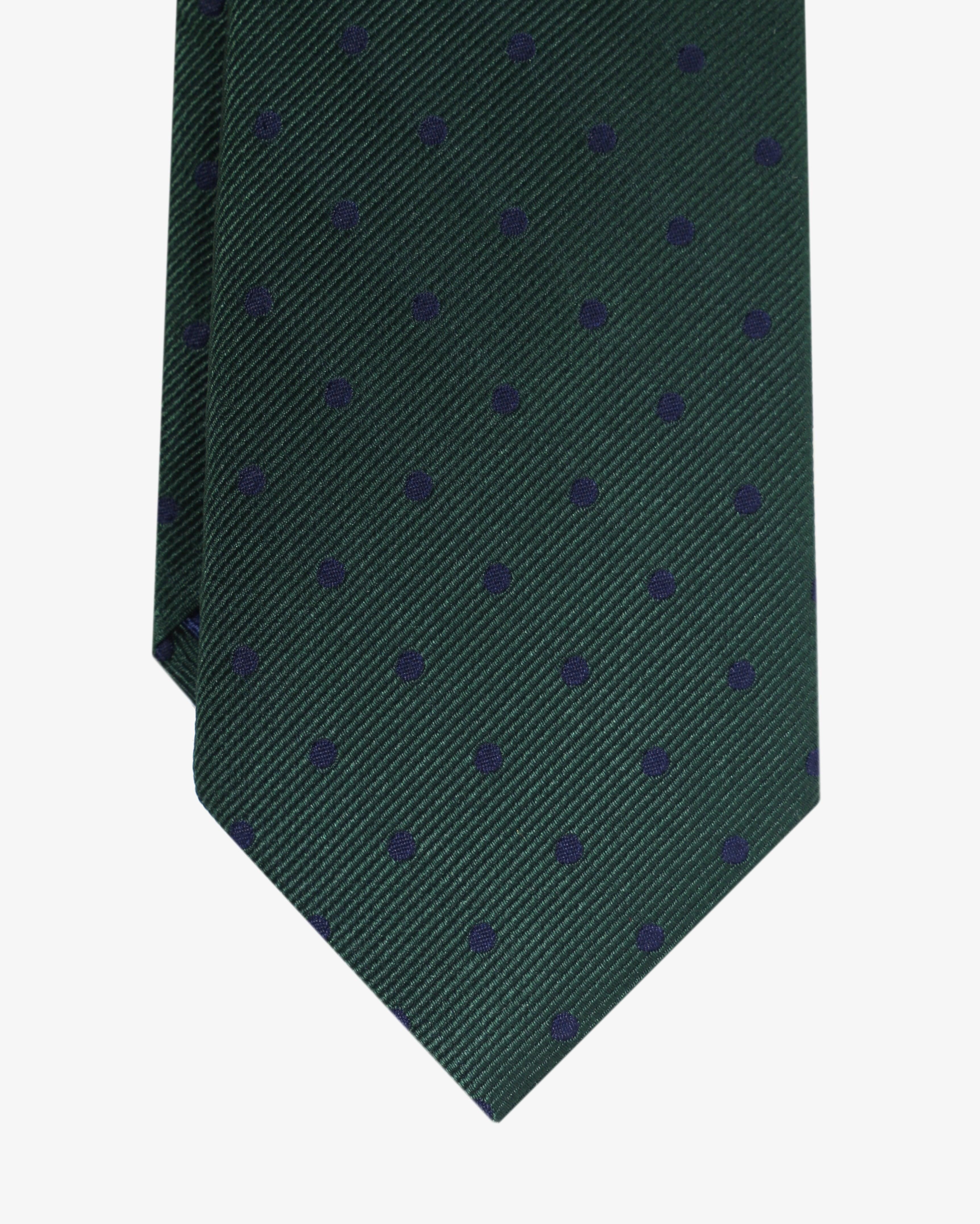 Imagen 2 de Corbata de niño de seda con estampado de lunares - Verde oscuro Verde oscuro