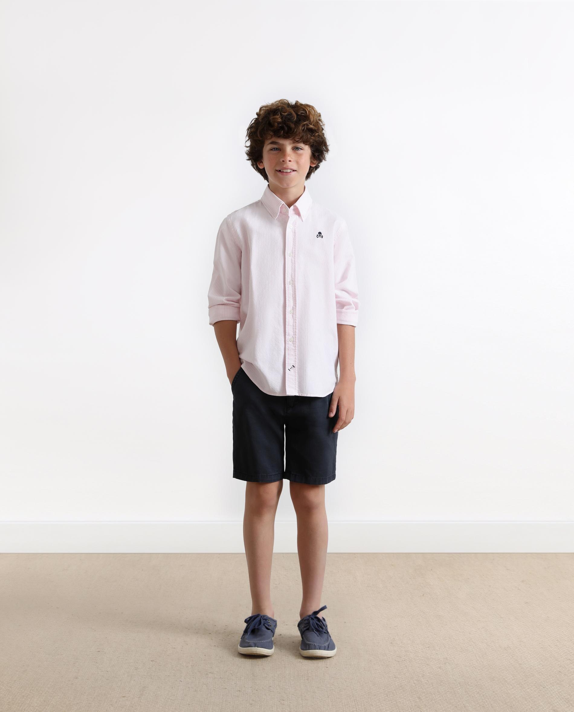 Camisa de niño de algodón con estampado de rayas - Scalpers - Rosa claro Rosa claro-2