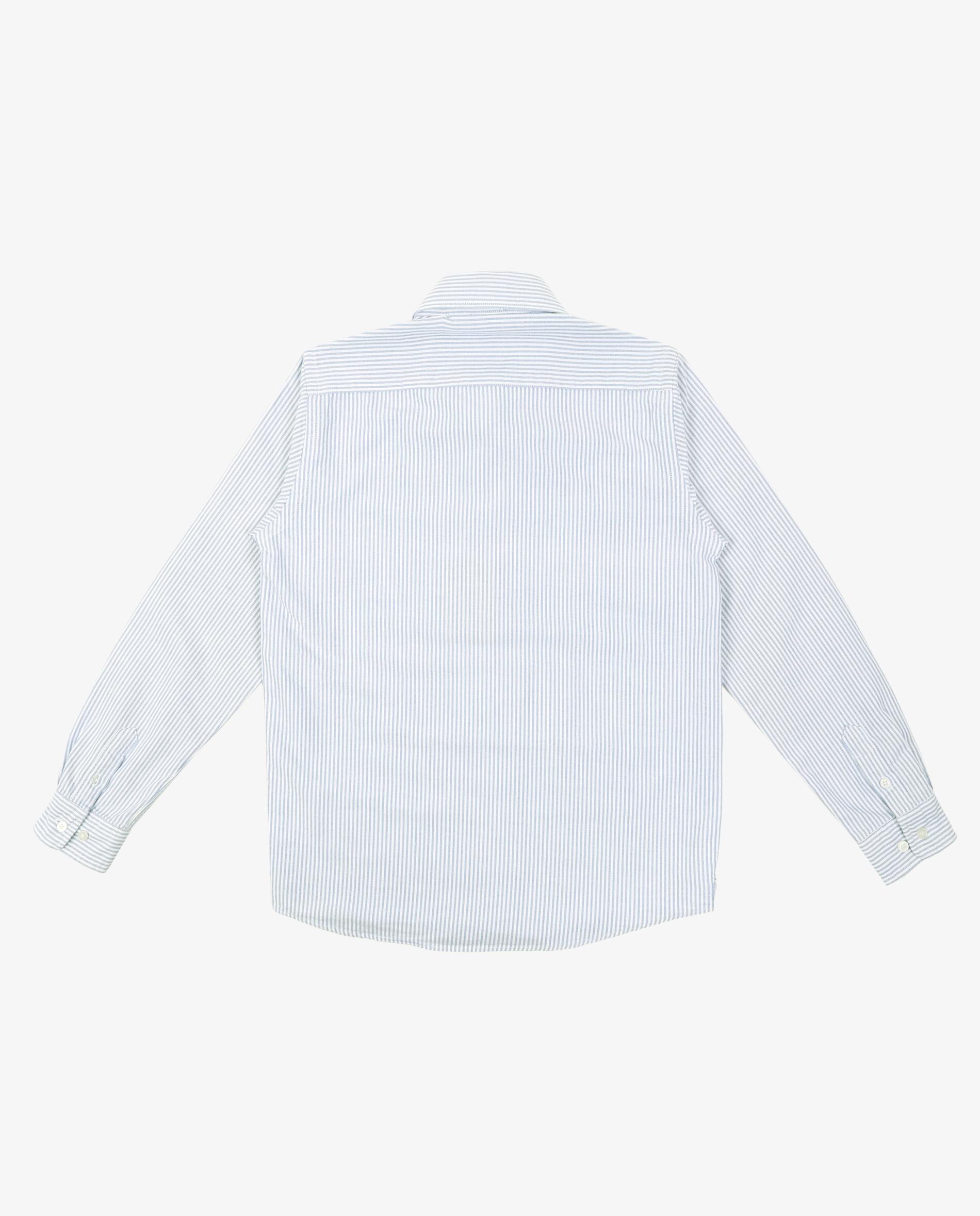 Camisa de niño de algodón con estampado de rayas - Scalpers - Azul claro Azul claro-2