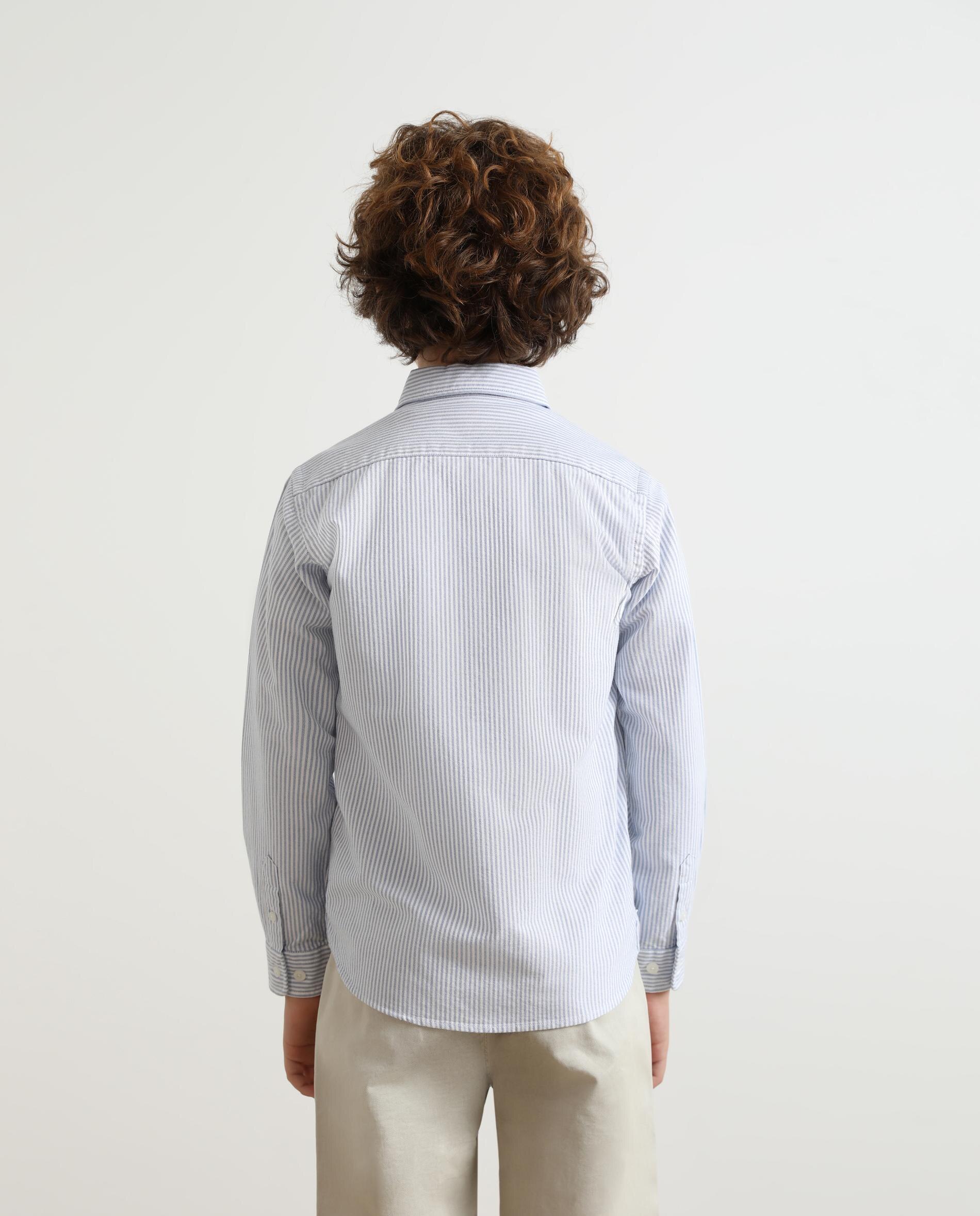 Camisa de niño de algodón con estampado de rayas - Scalpers - Azul claro Azul claro-4