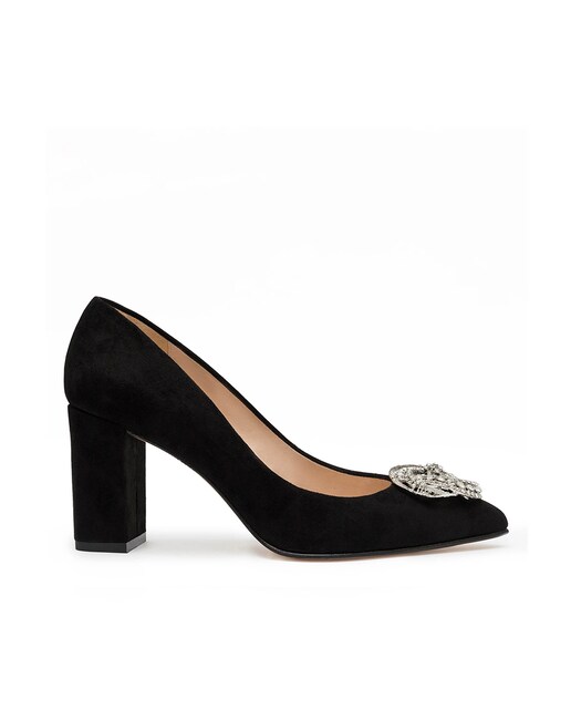 Imagen 0 de Zapatos de salón de mujer de piel con adorno de pedrería
