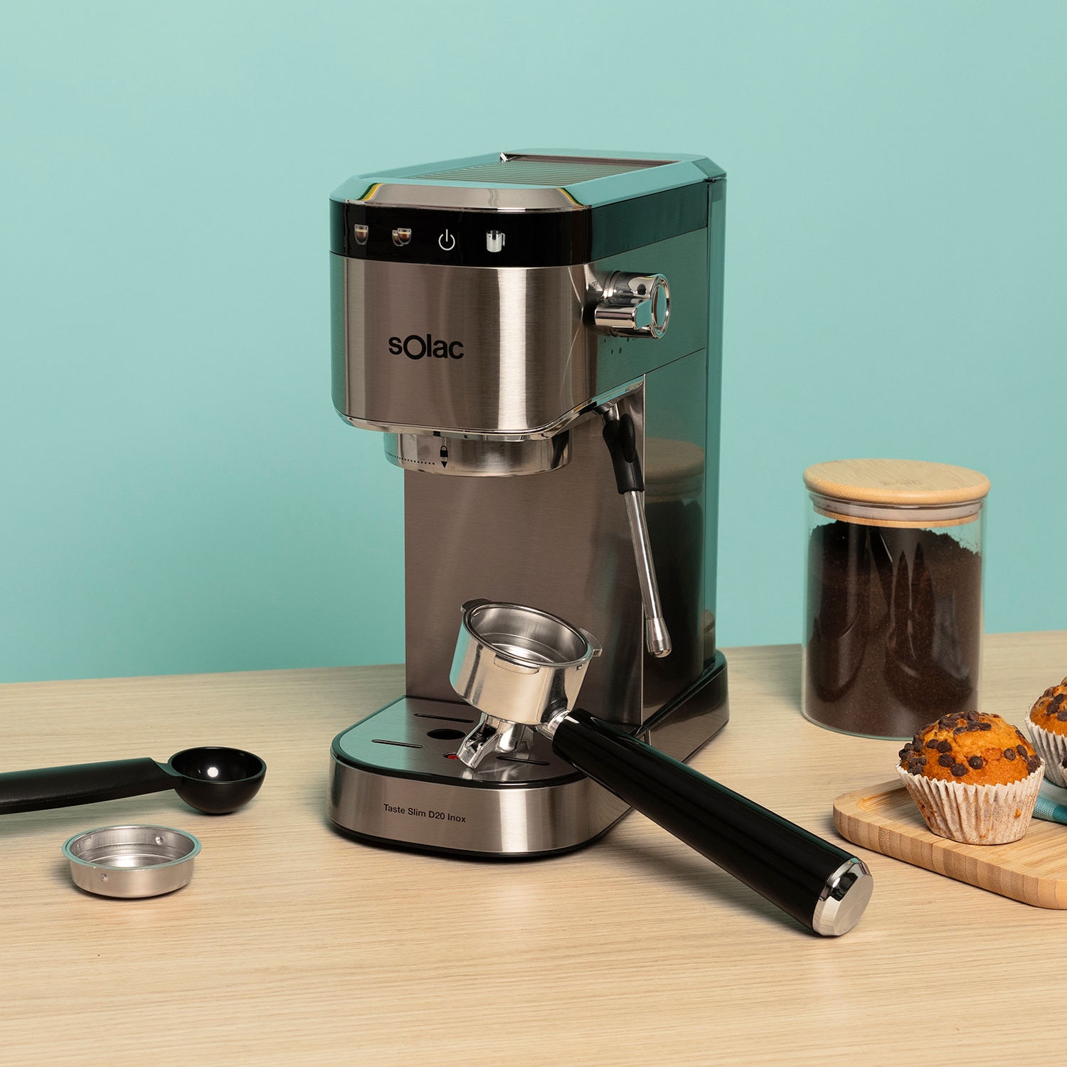 Imagen 5 de Cafetera Espresso SolacTaste Slim D20 Inox 20 bares - Gris Gris